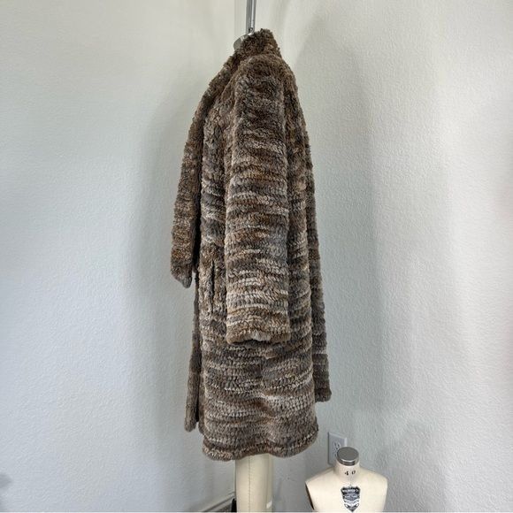 Vintage Cassin New York Rabbit Ribbon Fur Coat Scarf Wrap Midi Pocke Size L / US 10 / IT 46 - 7 Thumbnail