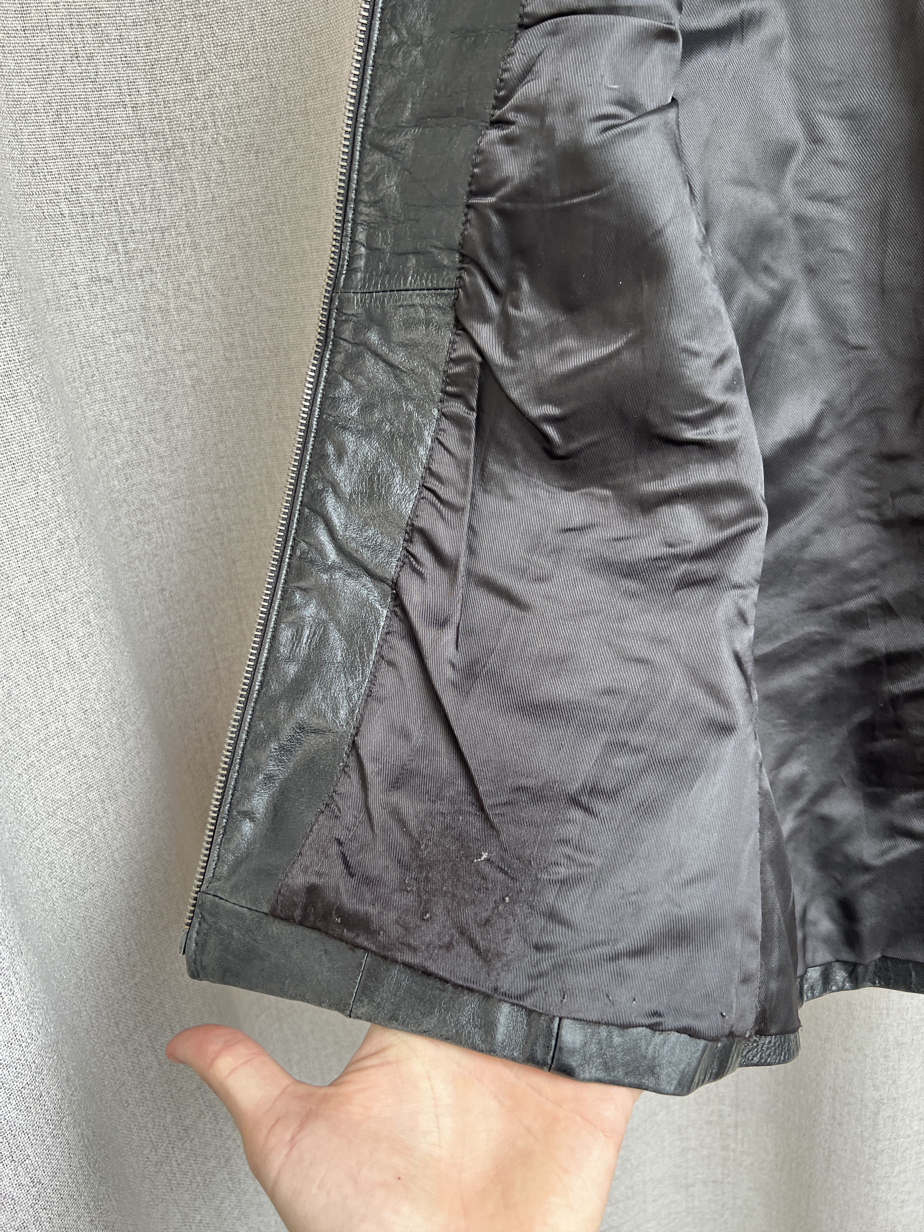 Vintage Vintage Y2K Avant Garde Black Leather Biker Jacket Size S / US 4 / IT 40 - 12 Thumbnail