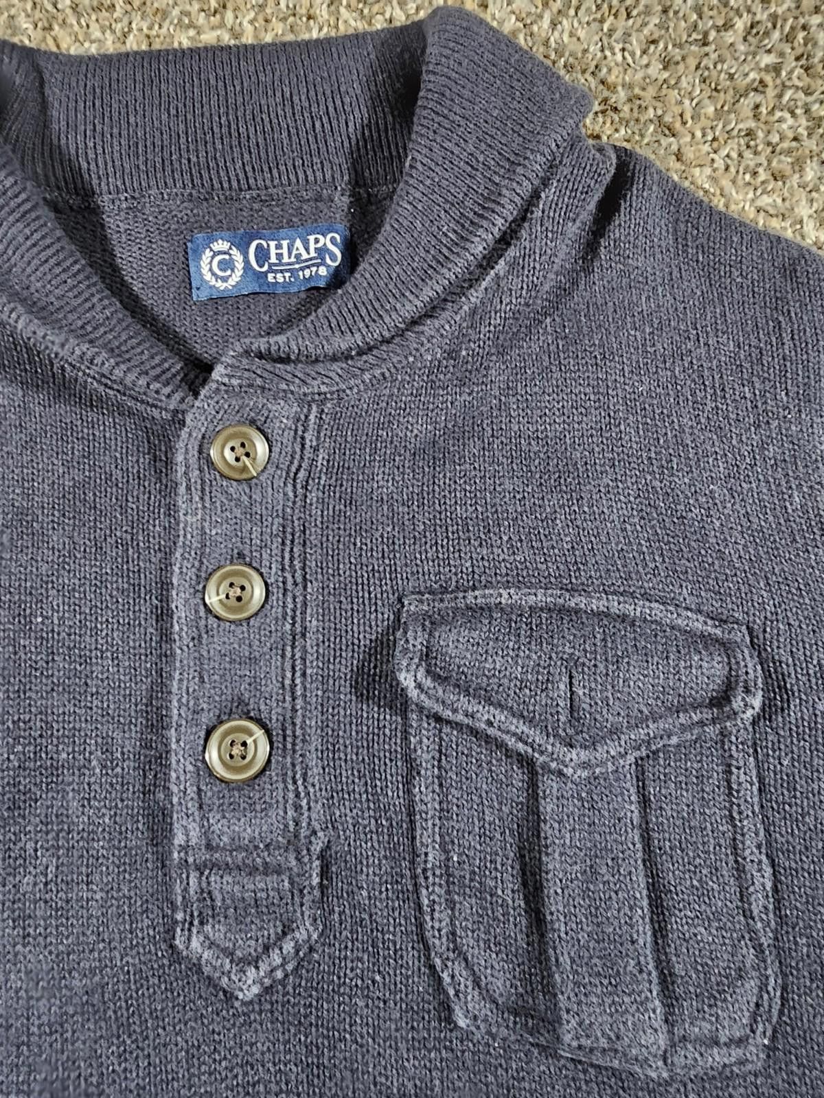 Chaps Chaps XL Cowl Neck Pocket Sweater Blue Size US XL / EU 56 / 4 - 2 Thumbnail