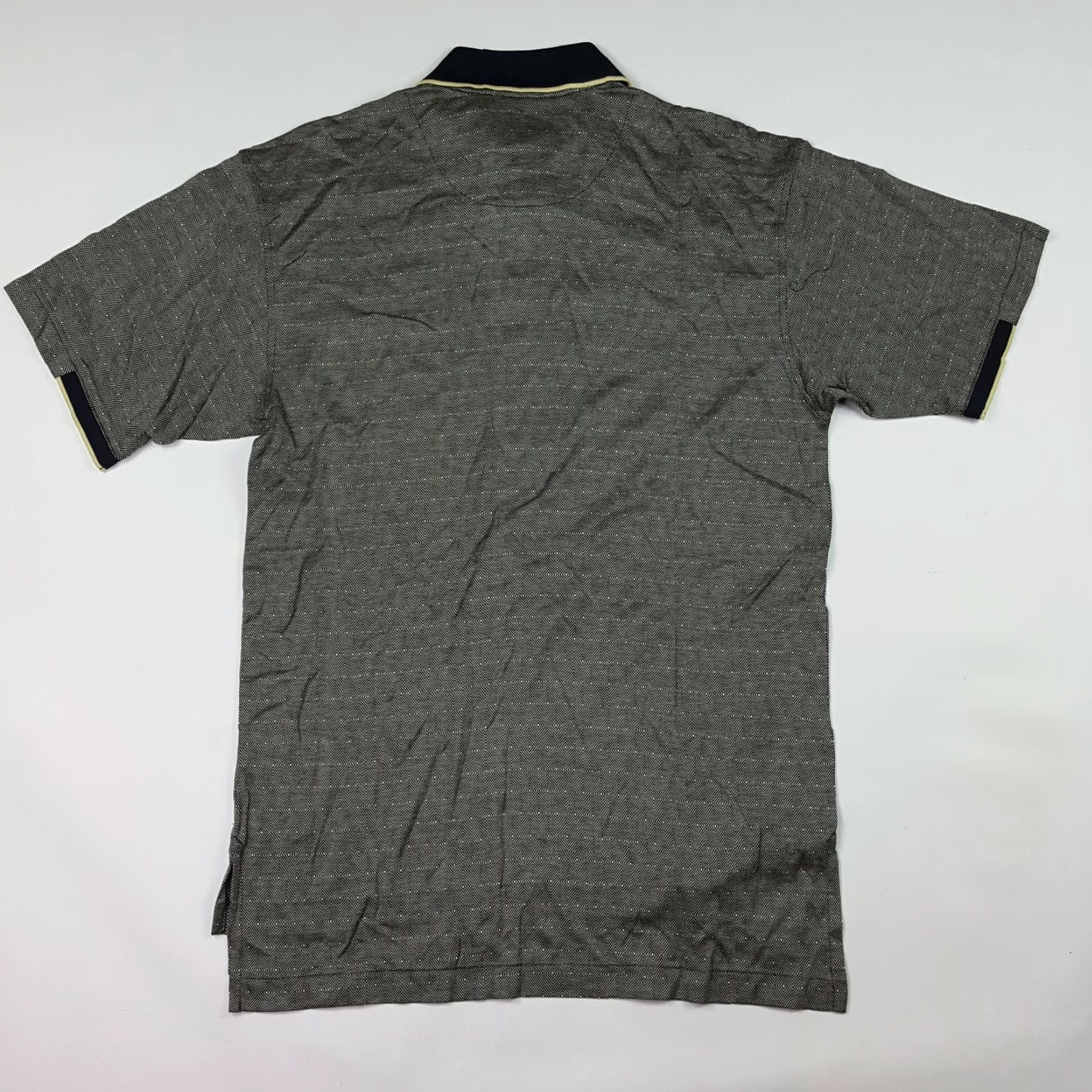 Vintage Gray Diamond Argyle Men's Size Small Retro Short Sleeve Golf Tennis Polo Shirt Size US S / EU 44-46 / 1 - 5 Thumbnail