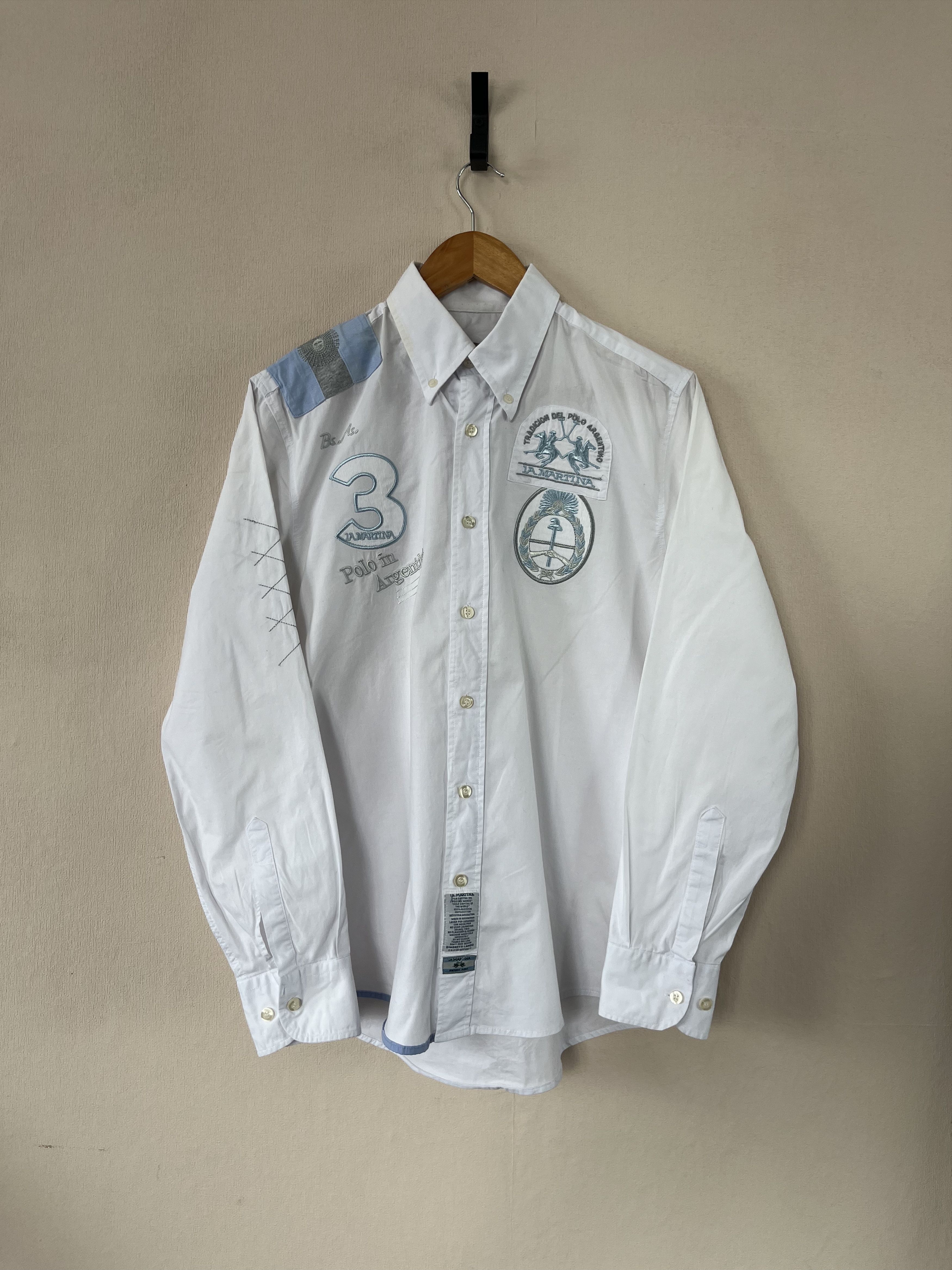 La Martina La Martina Collared Button-Down Shirt White Argentina 3 Size US M / EU 48-50 / 2 - 1 Thumbnail