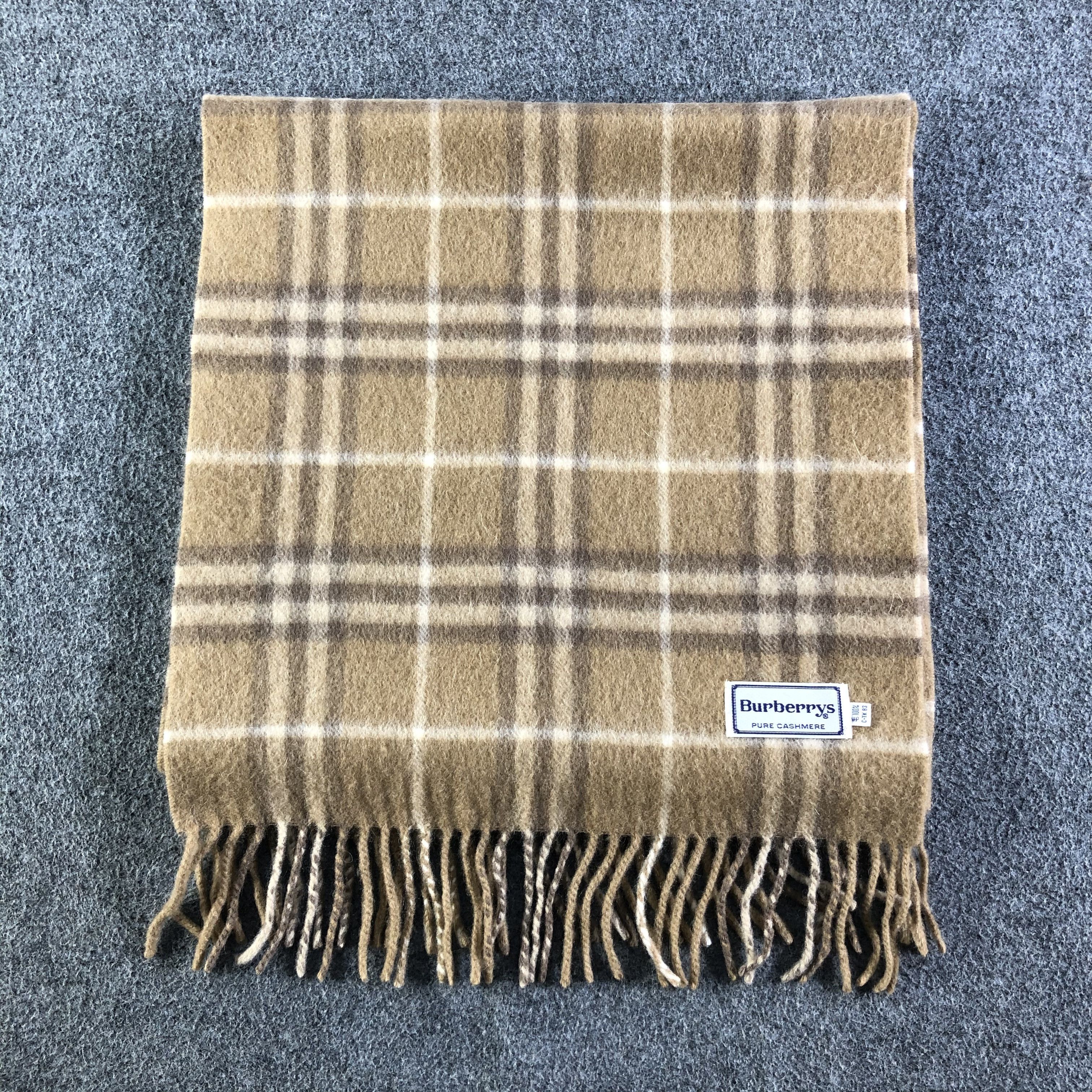 Burberry Burberrys Pure Cashmere Scarf / Muffler / Neckwear P312 Size ONE SIZE - 3 Thumbnail