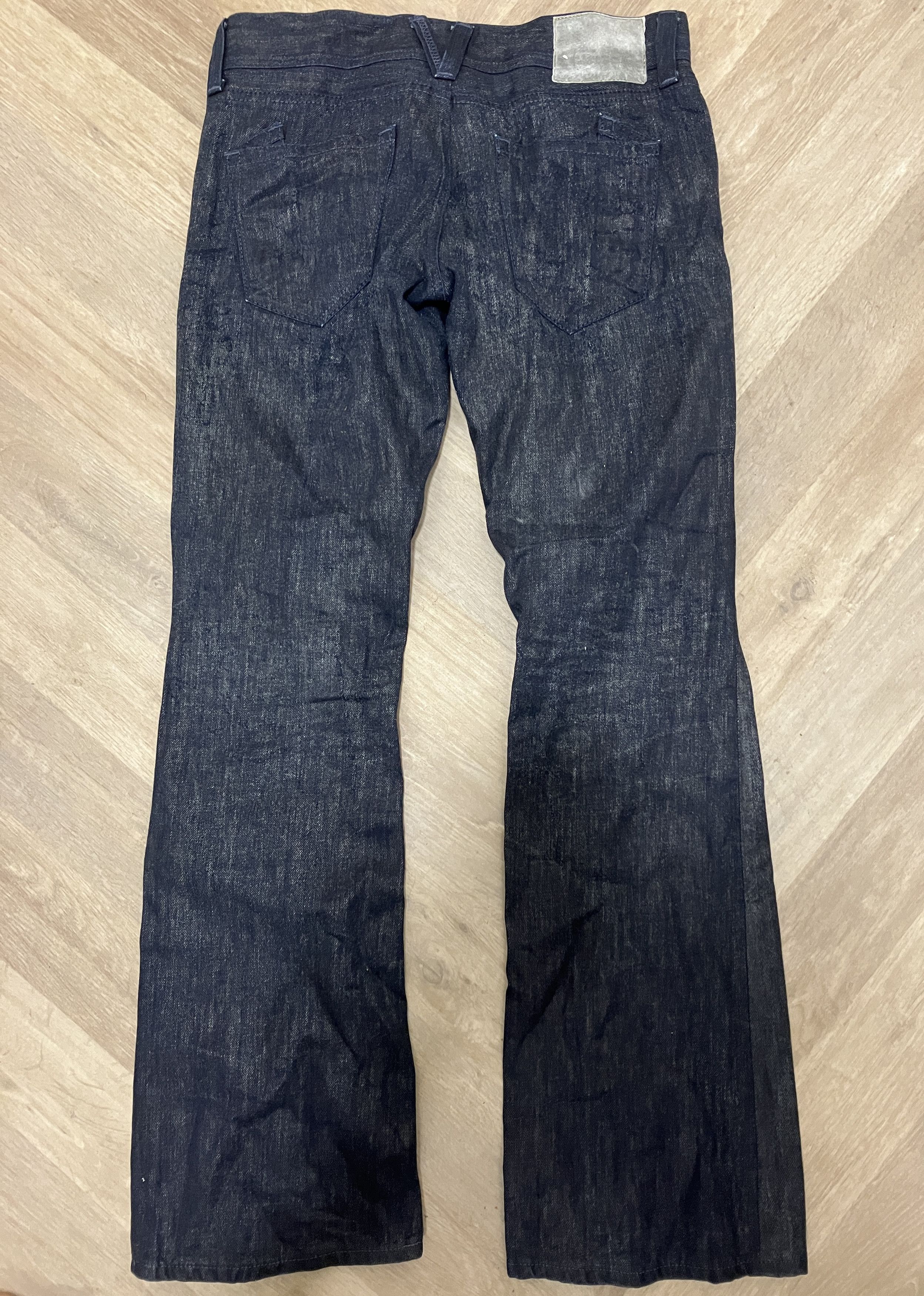 Japanese Brand × Vanquish Early 2000s Vanquish Waxed Bootcut Jeans Size US 28 / EU 44 - 2 Thumbnail