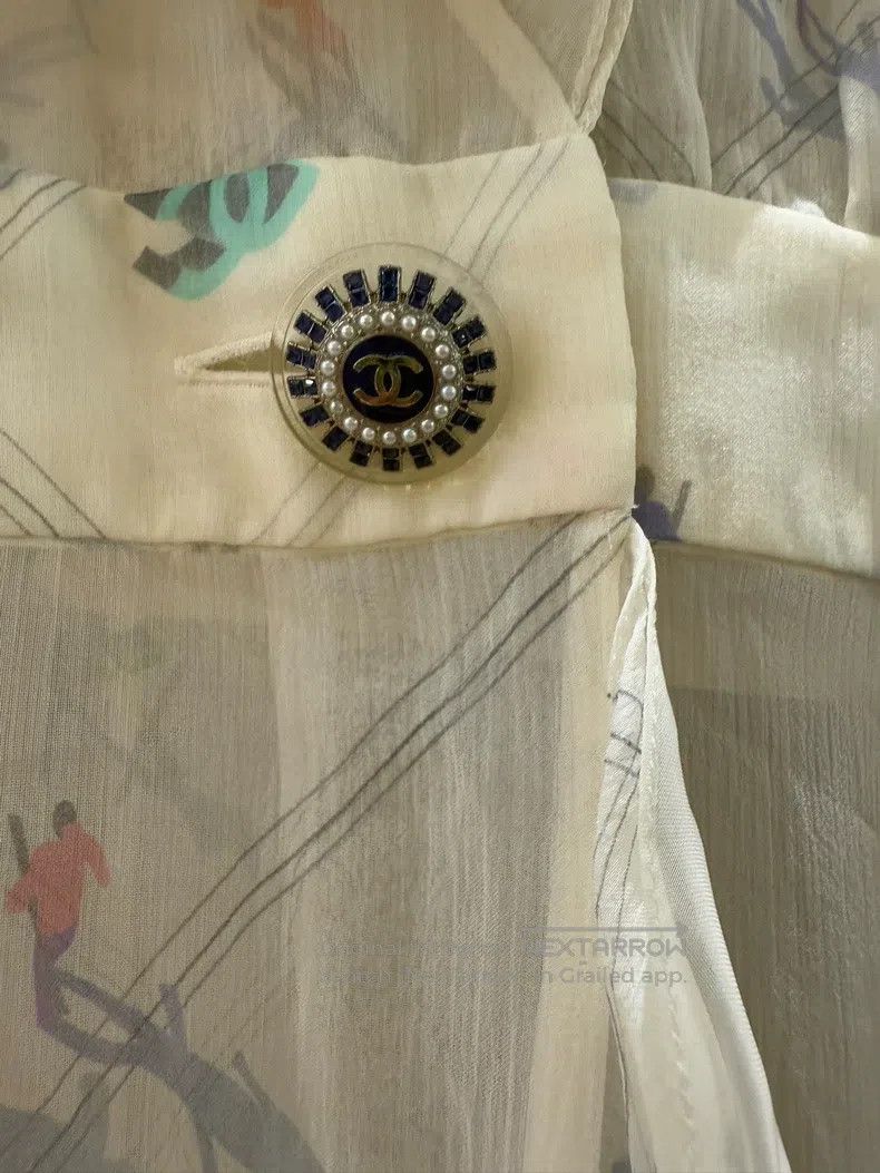 Chanel Chanel Farewell to Lafayet's silk print dress Size XS / US 0-2 / IT 36-38 - 6 Thumbnail