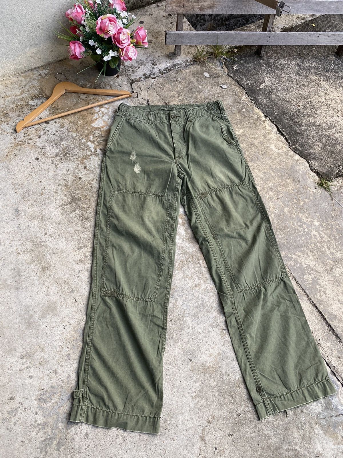 Vintage Polo Ralph Lauren Double Knee Distressed Pants Size US 32 / EU 48 - 2 Thumbnail
