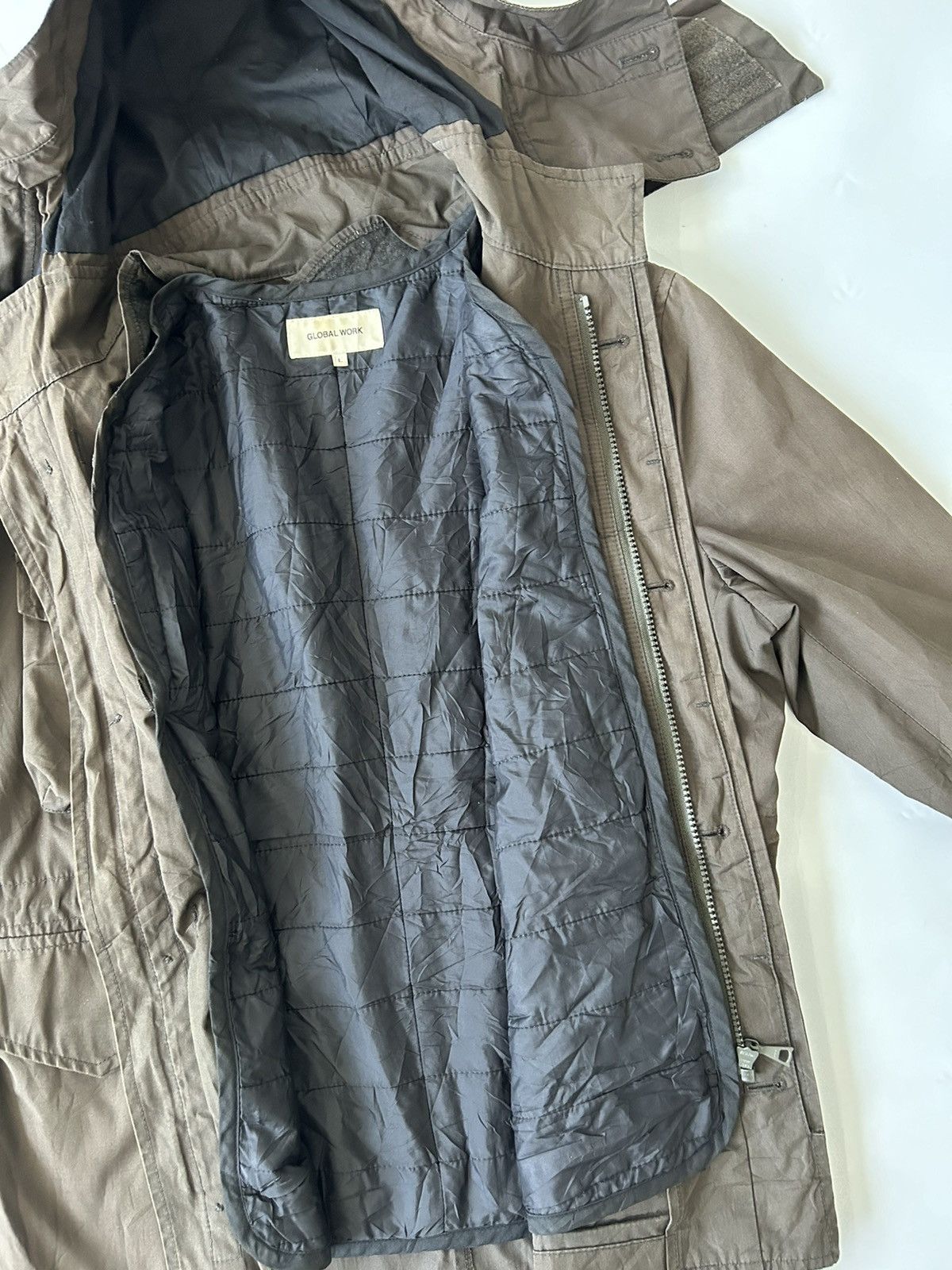 Japanese Brand GLOBAL WORK Multi Pocket Parka Jacket + Gorpcore Style Size US L / EU 52-54 / 3 - 6 Thumbnail