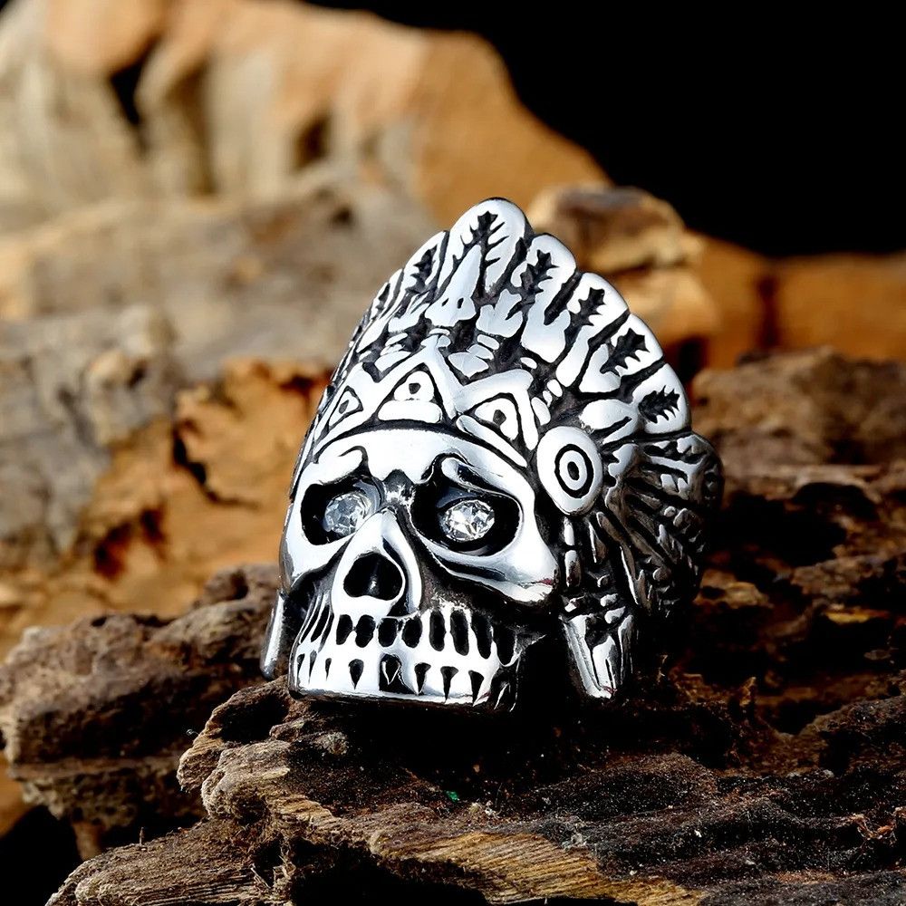Jewelry Stainless Steel Inlay Rhinestones Men's Ring Size ONE SIZE - 3 Thumbnail