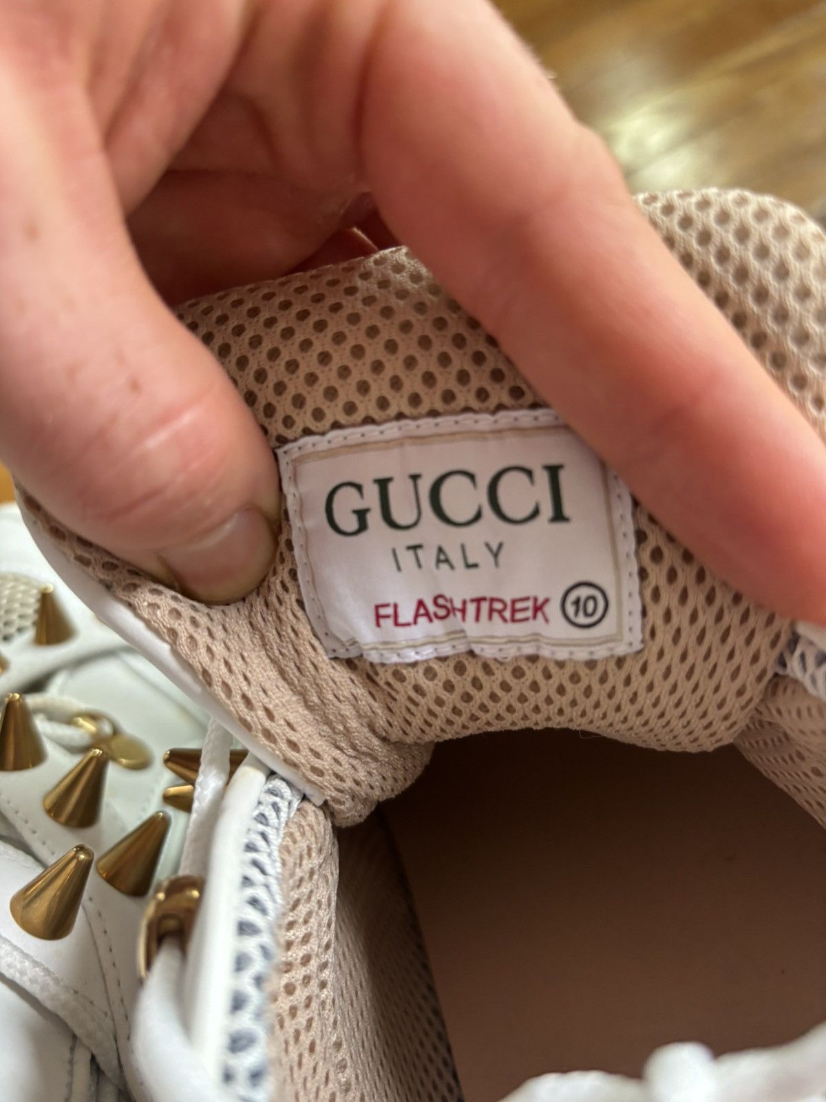 Gucci $2K White Spike Flashtrek Sneakers Size US 10.5 / EU 43-44 - 6 Thumbnail