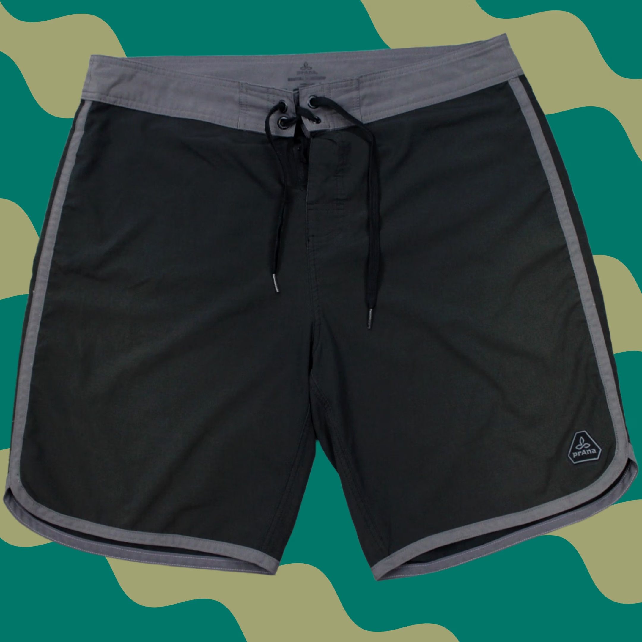 Prana Prana Mens 32 Board Shorts Black/Gray Drawstring Bathing Suit Swim Trunks Size US 32 / EU 48 - 1 Thumbnail