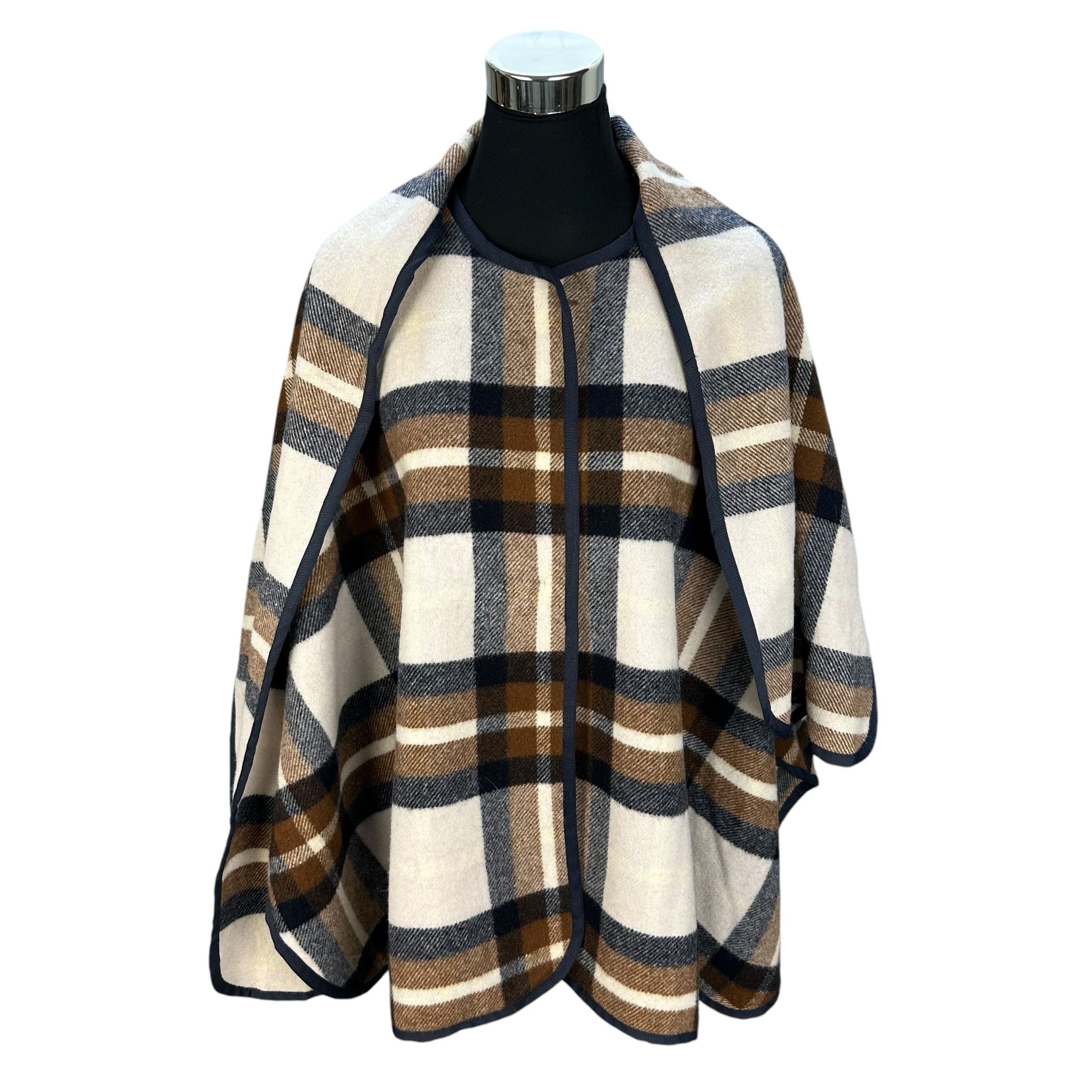Other SNIDEL Checked Wool Shawl Capes Double Layered #A55-1262 Size US XXL / EU 58 / 5 - 2 Thumbnail