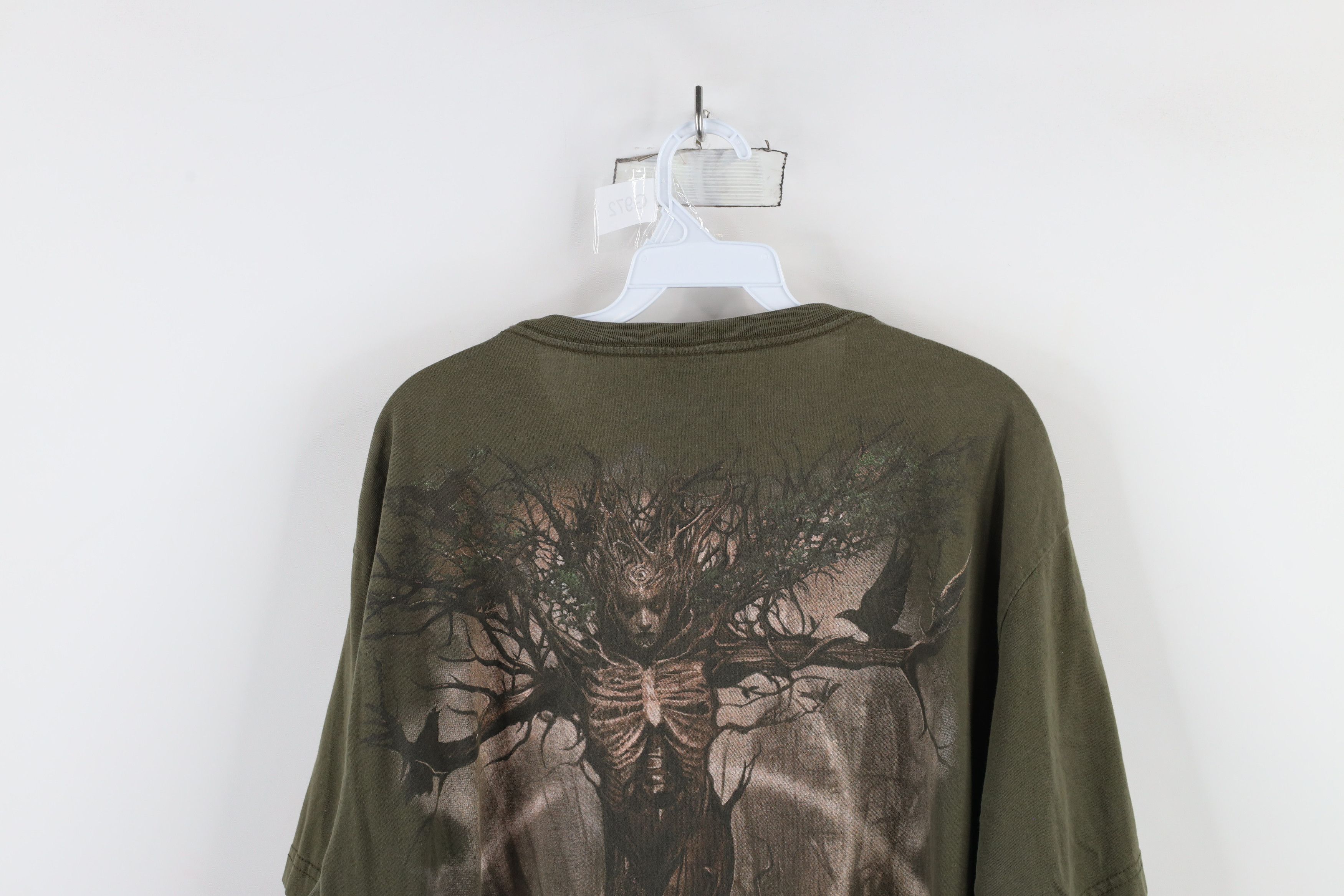 Vintage Vintage Y2K Streetwear Fantasy Nature Skull T-Shirt Green Size US XL / EU 56 / 4 - 14 Thumbnail