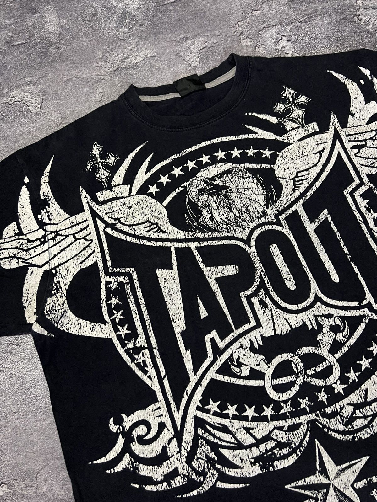 Tapout Y2K Vintage Rare Overprint Tapout Tee Streetweat Sk8 Rap 90s Size US L / EU 52-54 / 3 - 3 Thumbnail
