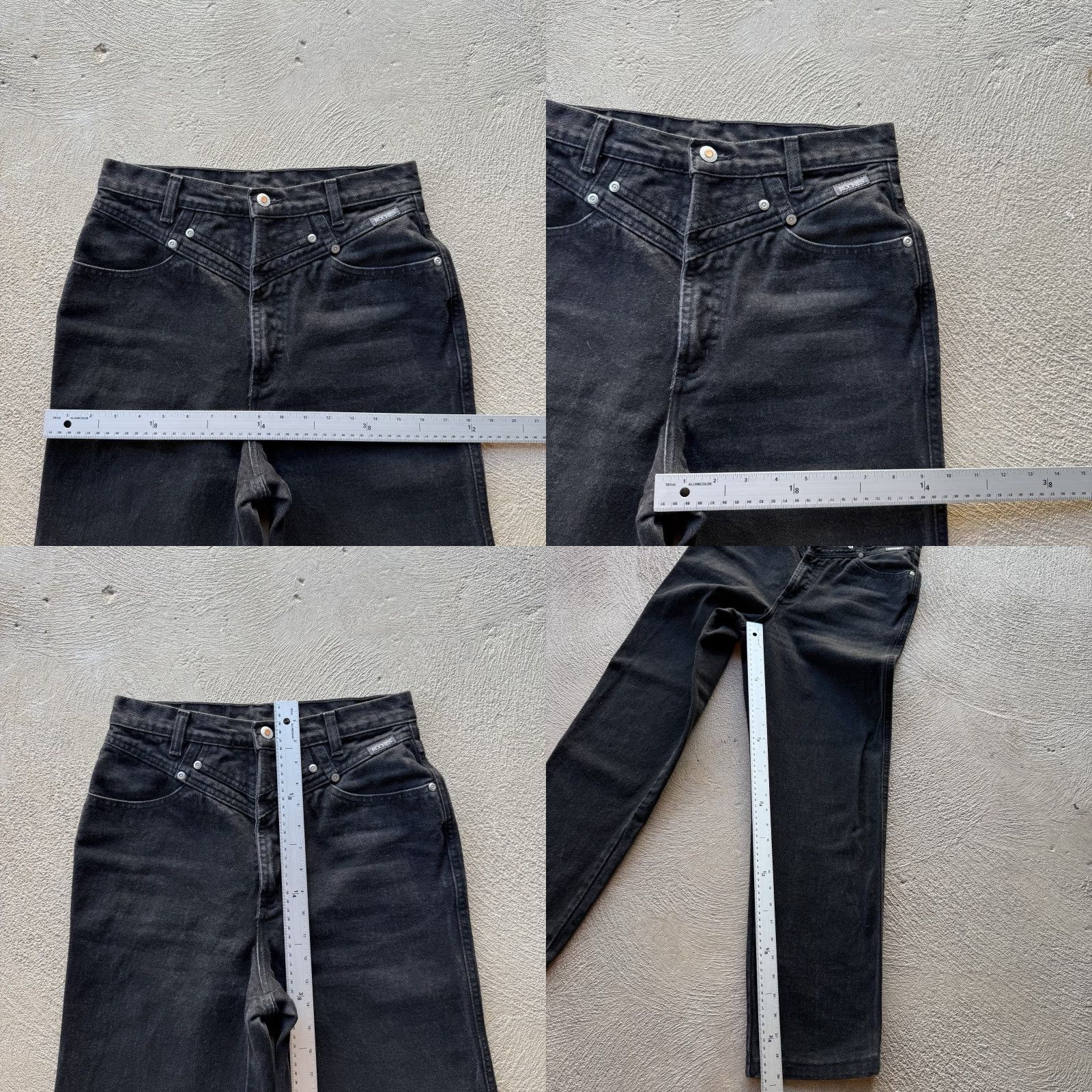 Vintage VINTAGE Rockies Jeans Womens 7 Denim Western Straight Fit 29in Inseam Black 80s 90s USA Womens Size 28" / US 6 / IT 42 - 8 Thumbnail