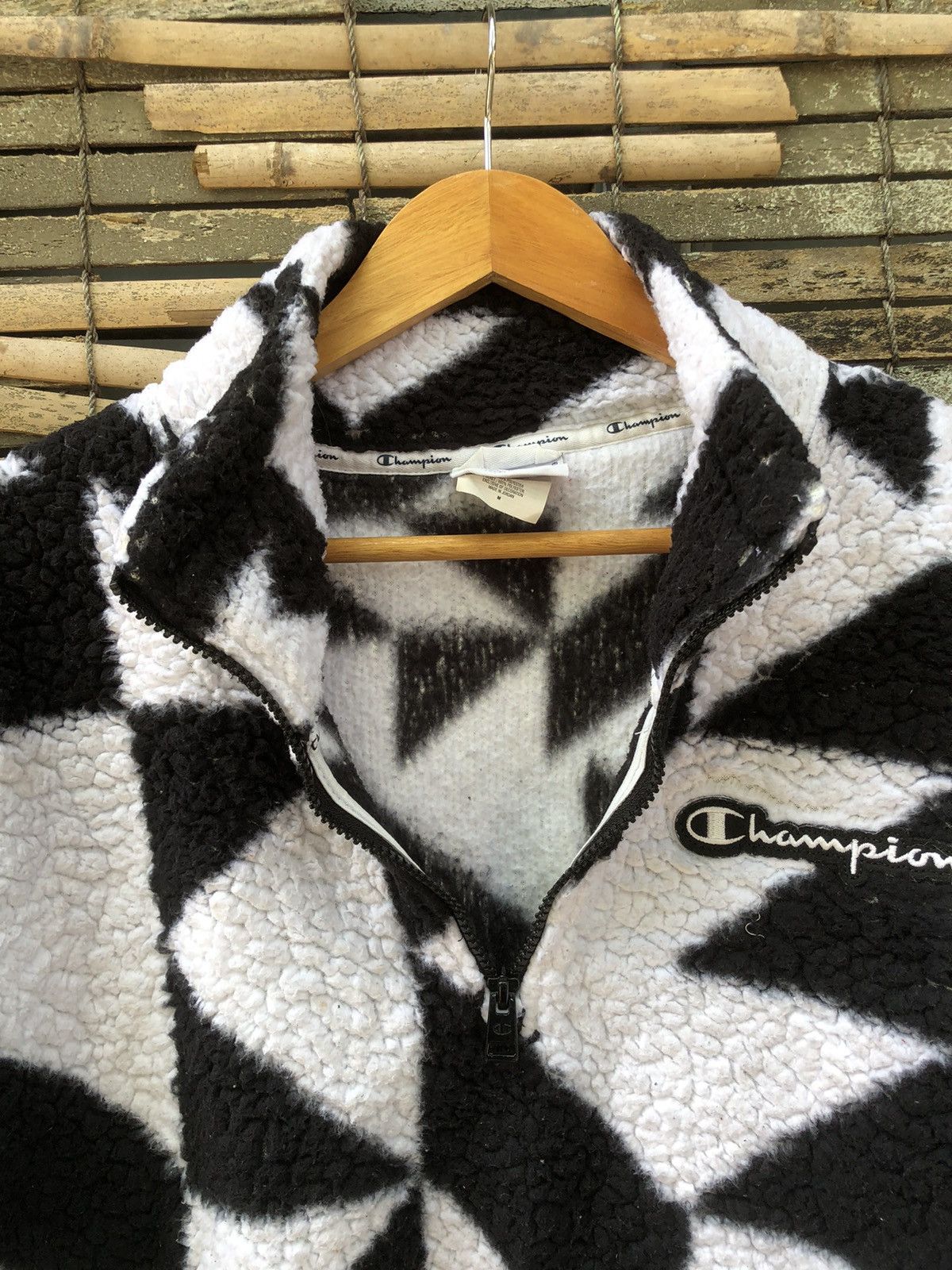 Japanese Brand × Vintage Vintage Champion Sherpa Quater Zip Fleece Sweatshirt Size US L / EU 52-54 / 3 - 5 Thumbnail
