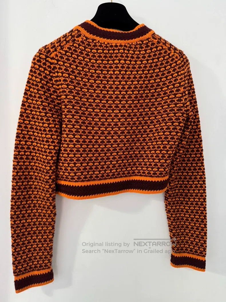Chanel Chanel Brown orange knitted cardigan jacket Size XS / US 0-2 / IT 36-38 - 2 Thumbnail