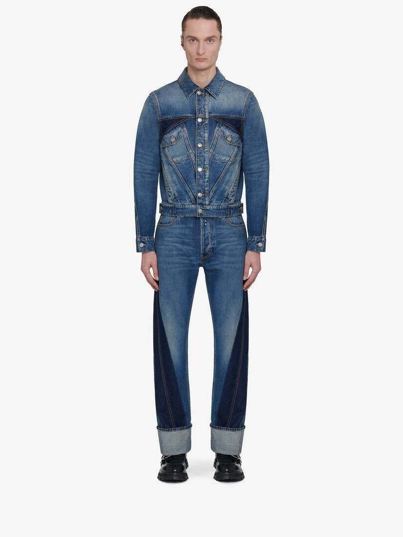 Alexander McQueen o1w1db10725 Twisted Seam Denim Jacket in Washed Blue Size US M / EU 48-50 / 2 - 3 Thumbnail