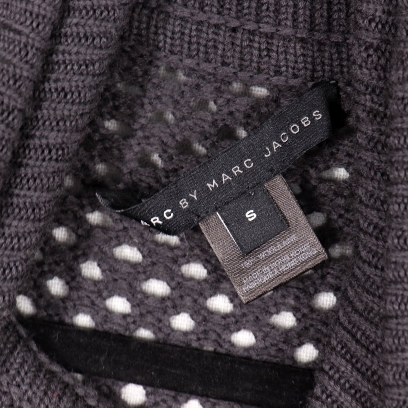 Marc by Marc Jacobs Marc by Marc Jacobs Wool Chunky Knit Turtleneck Sweater Dress S Charcoal Gray Puff Sleeve Pullover Knee Length Casual Womens Vintage-Style Winter Size S / US 4 / IT 40 - 3 Thumbnail
