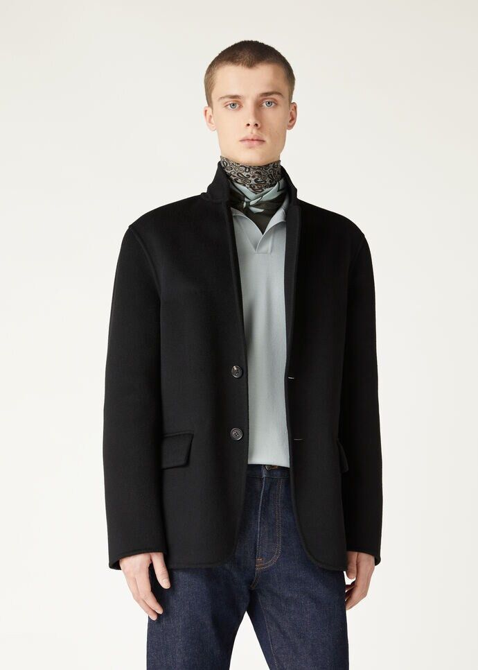 Loro Piana o1w1db10725 FAO5134 Paolo Jacket in Black Size US XL / EU 56 / 4 - 4 Thumbnail