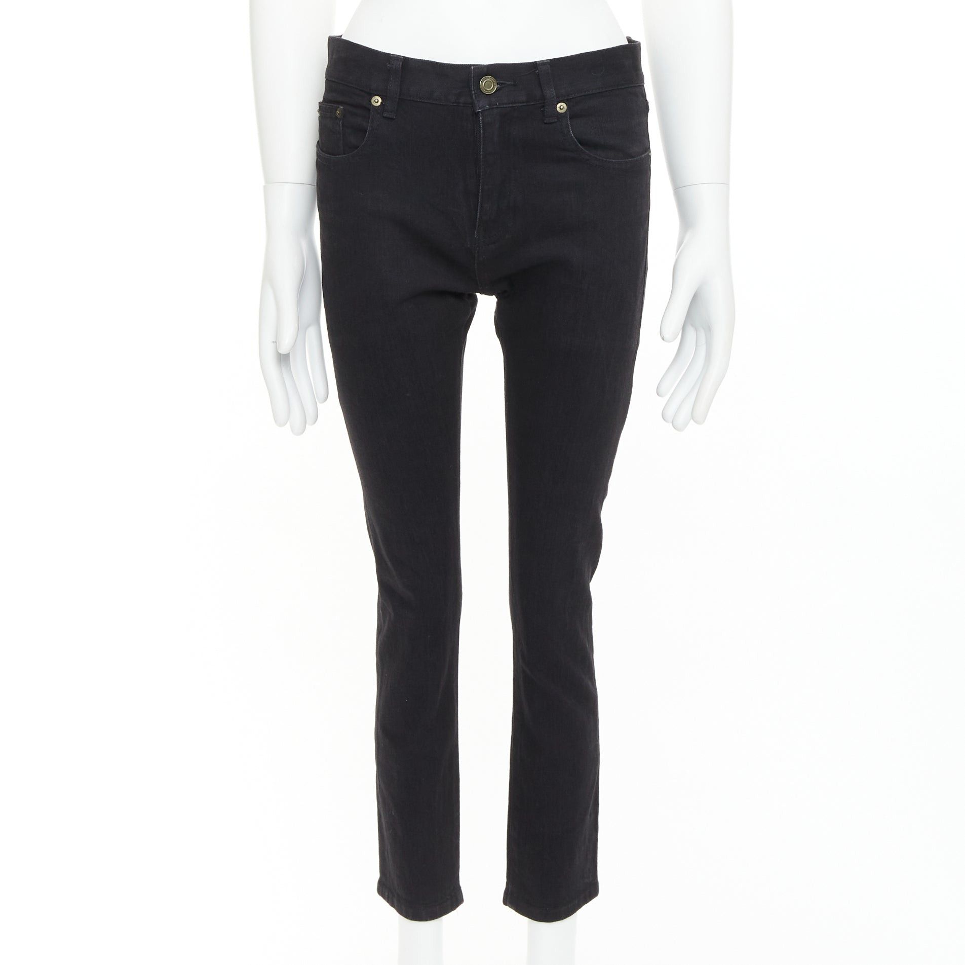 Saint Laurent Paris SAINT LAURENT 2013 D02 M/SK-LW black cropped jeans 30" Size US 30 / EU 46 - 1 Thumbnail