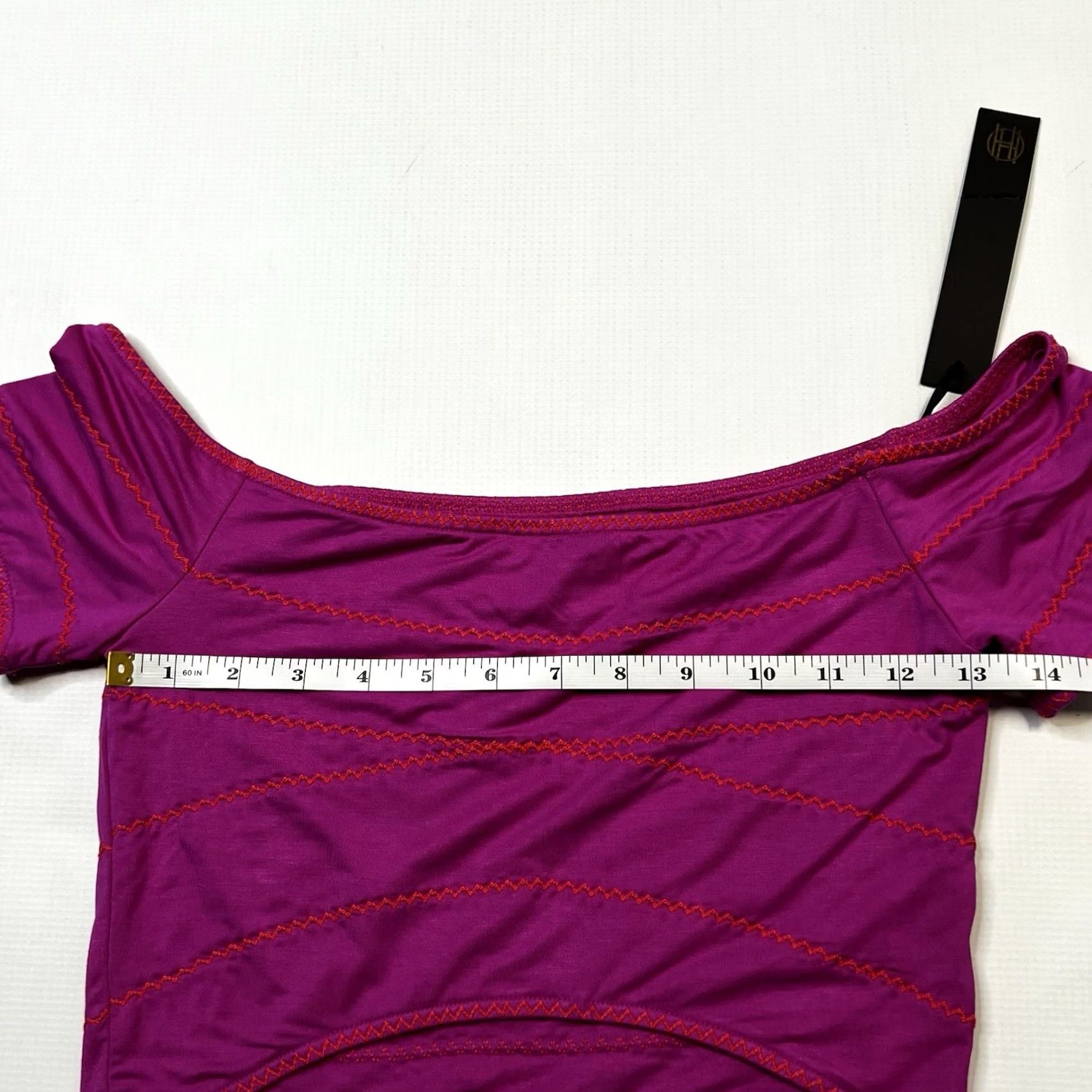 Vintage VINTAGE HOUSE OF HARLOW REVOLVE Off the Shoulder Crop Top S Pink Embroidered Shirt Womens Size S / US 4 / IT 40 - 5 Thumbnail