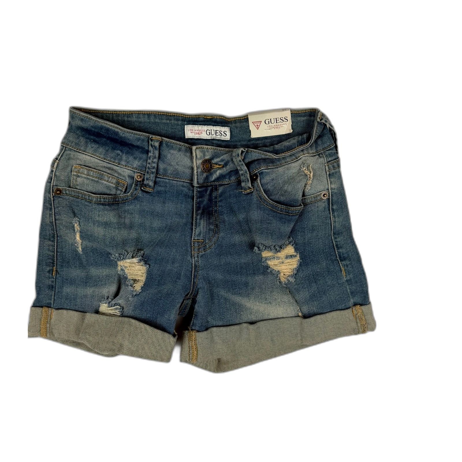 Guess Guess Los Angeles Denim Shorts Size 26 Light Wash Cuffed Jea Size US 26 / EU 42 - 4 Thumbnail