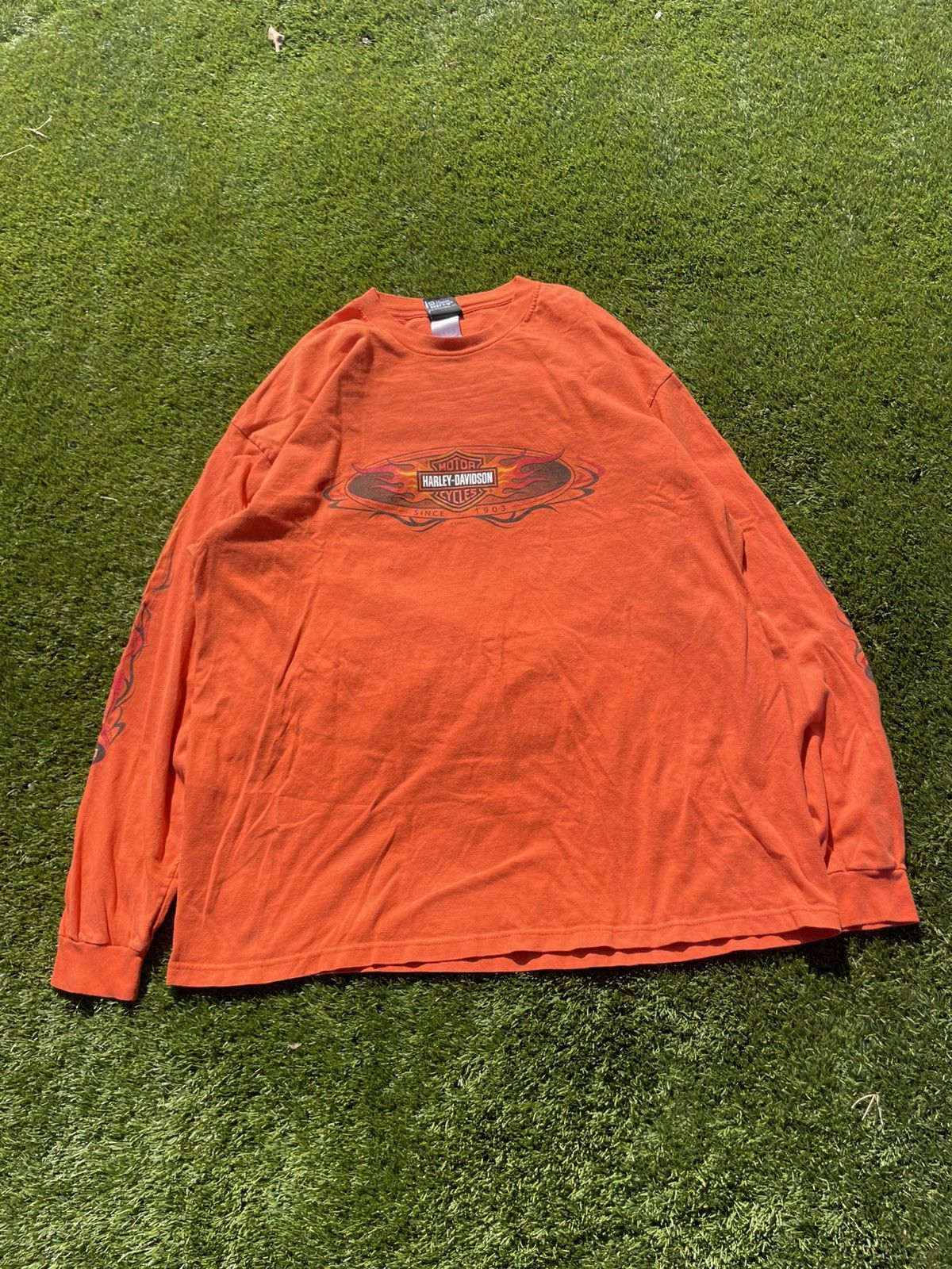 Harley Davidson Y2K HARLEY DAVIDSON FLAME SLEEVE TEE Size US XXL / EU 58 / 5 - 1 Thumbnail