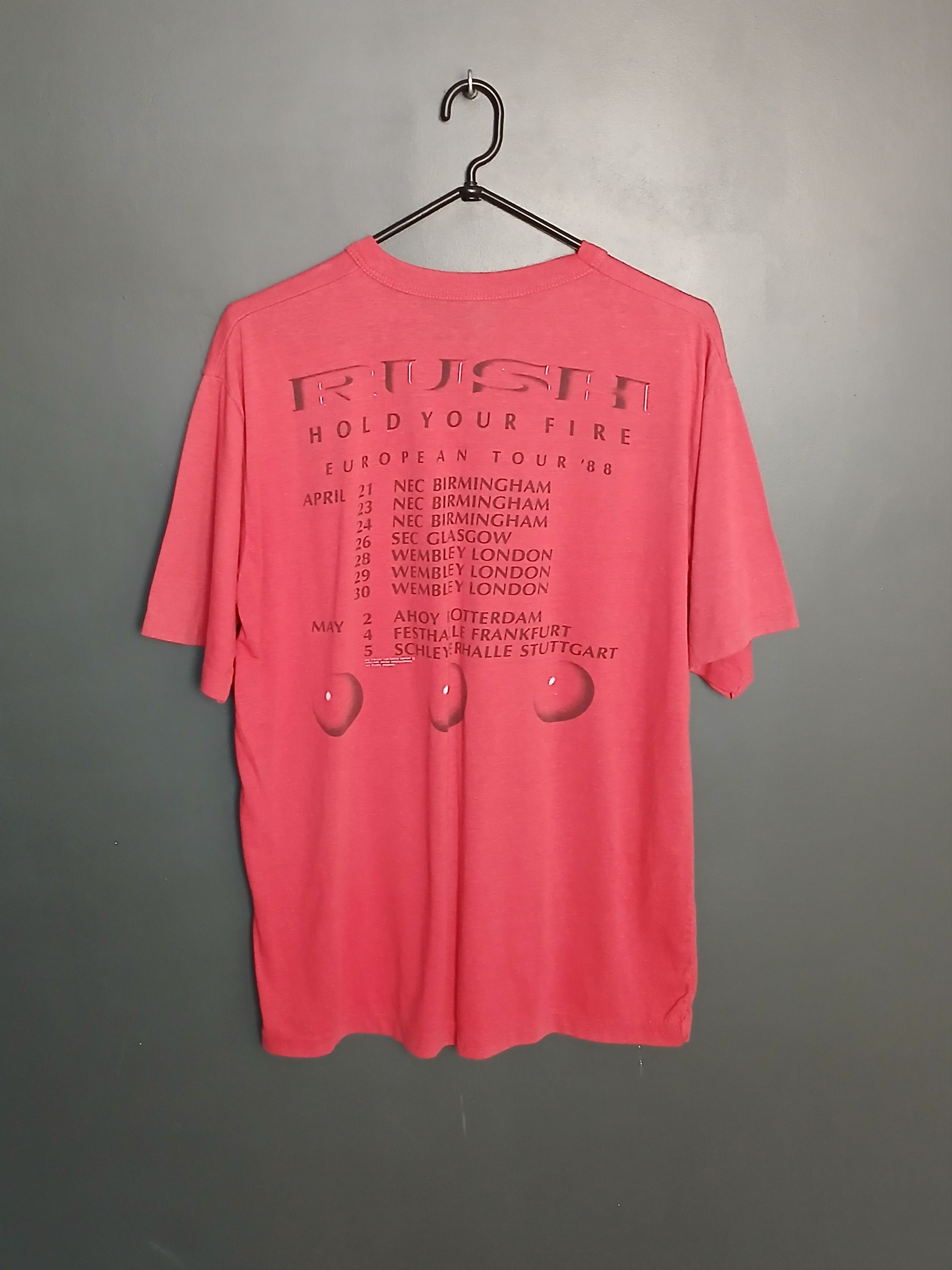 Band Tees × Vintage Vintage 1988 Rush Hold Your Fire European Tour T-Shirt Size US M / EU 48-50 / 2 - 2 Thumbnail