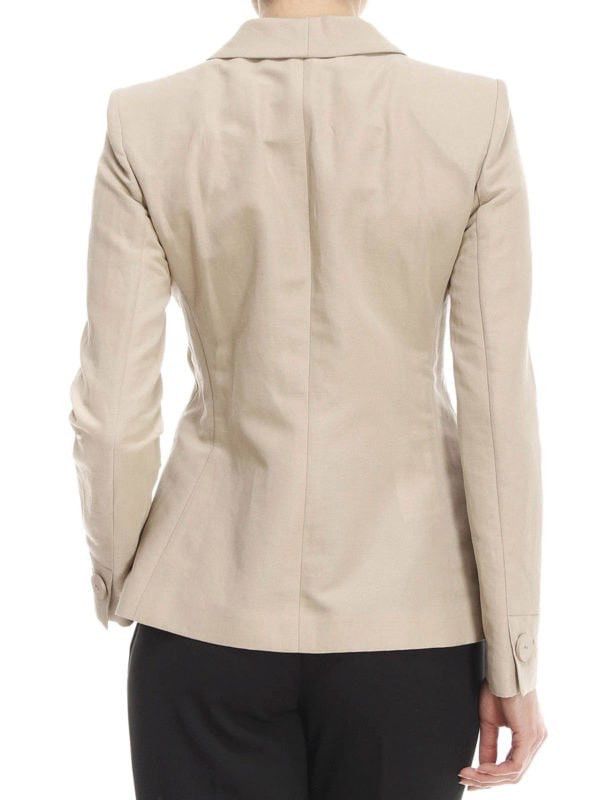 Giorgio Armani Giorgio Armani Knot lapel linen blend Beige Blazer Jacket Size M / US 6-8 / IT 42-44 - 3 Thumbnail
