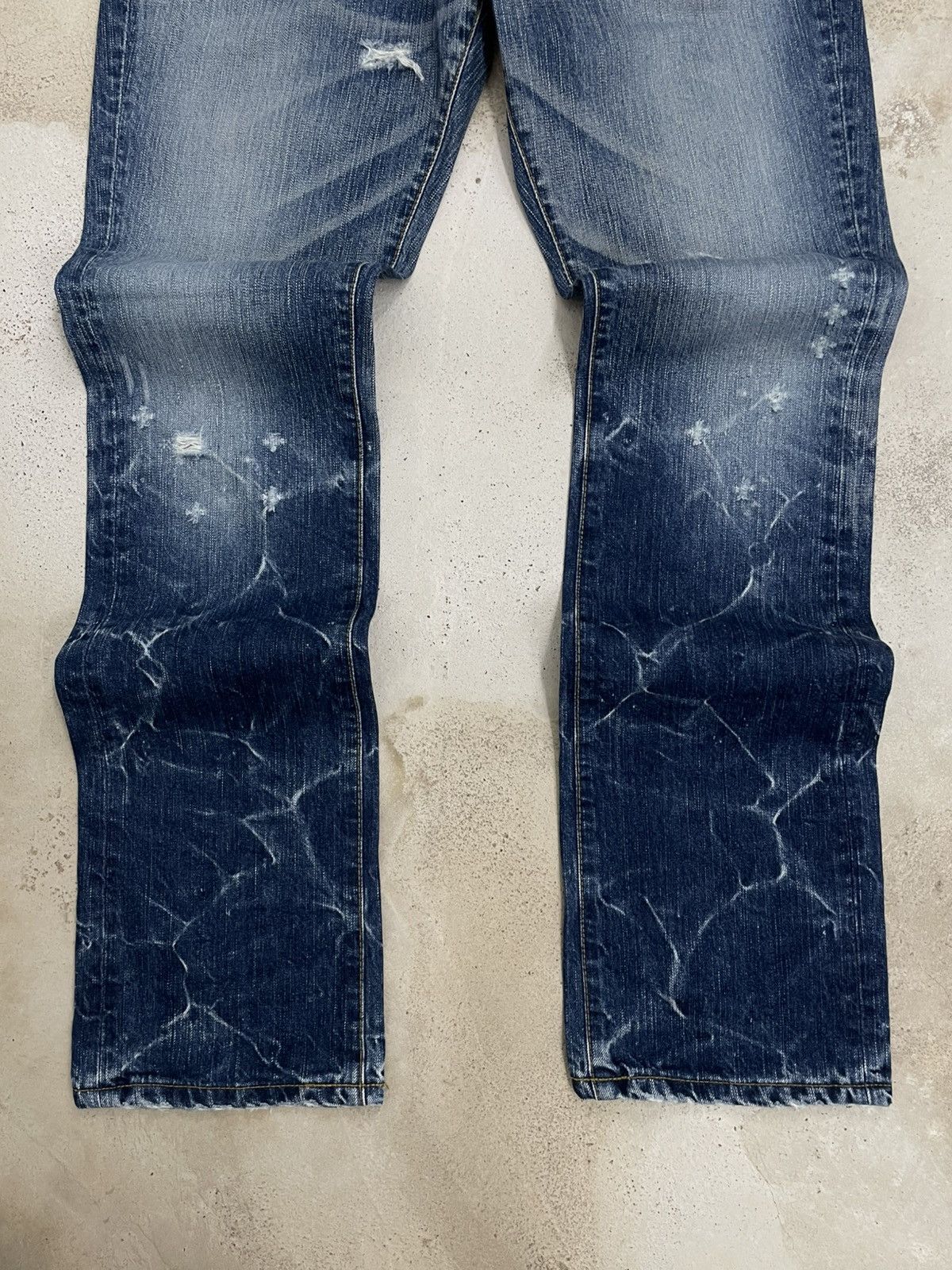 Japanese Brand Vintage Japan Designer 90’s Made Nippon Distressed War Jeans Size US 32 / EU 48 - 3 Thumbnail