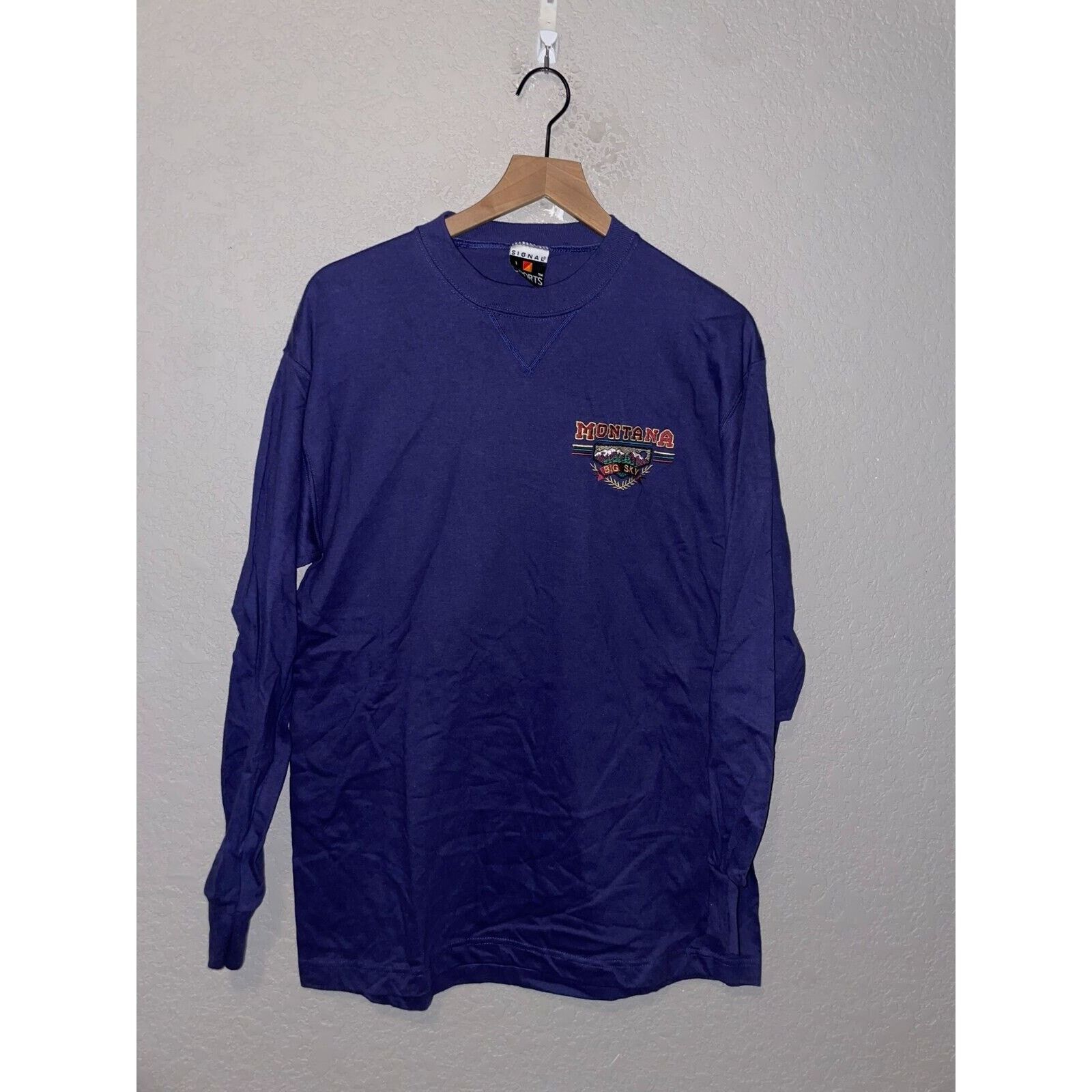 Signal Sport Vintage Montana Big Sky Long Sleeve Shirt Blue Tee VTG 90s L Size US L / EU 52-54 / 3 - 1 Thumbnail