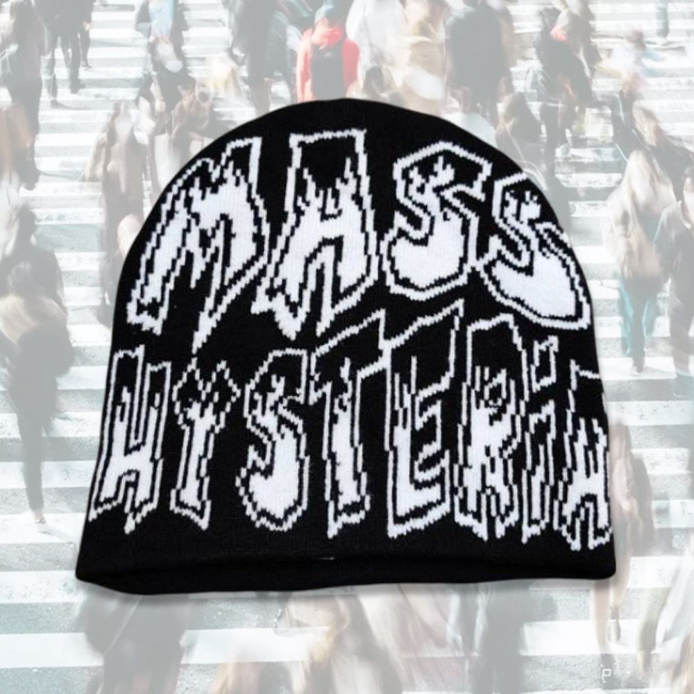 Other Mass Hysteria Graphic No Cuff Skull Cap Beanie Hat Black Size ONE SIZE - 2 Thumbnail