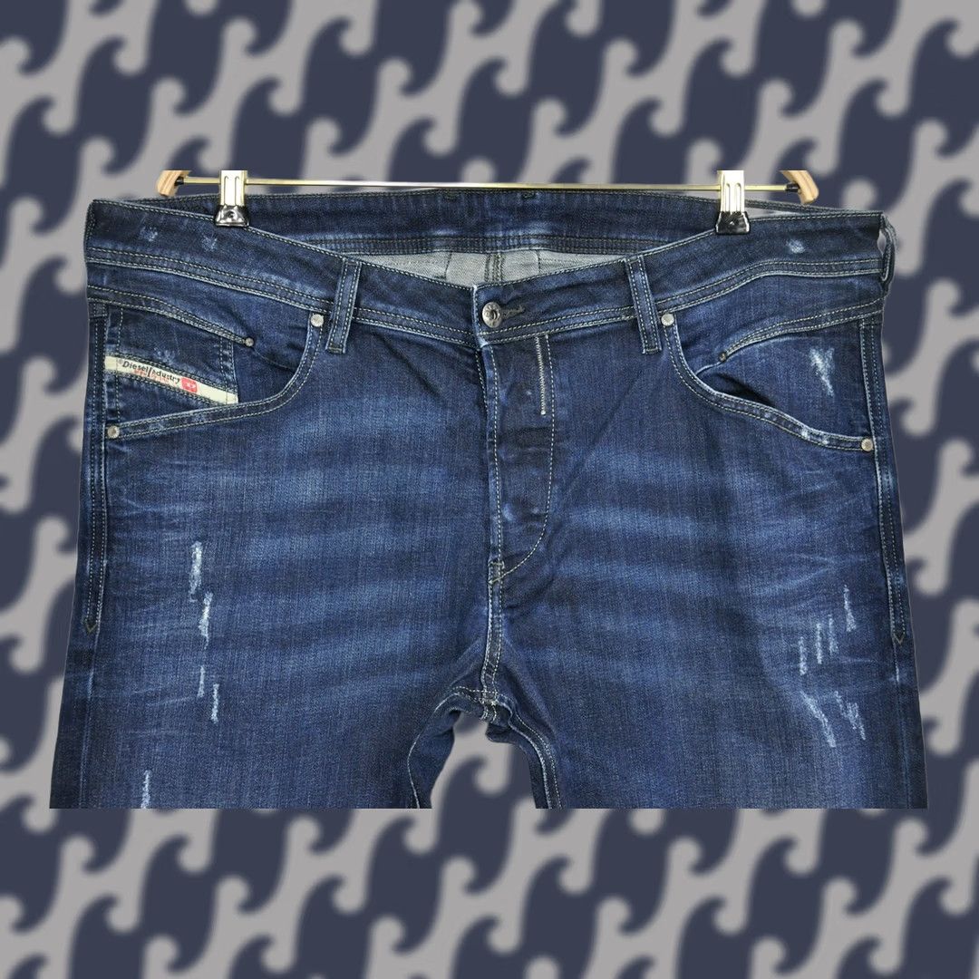 Diesel DIESEL Belther-R R844T_Stretch Regular Slim Tapered Jeans W38/L32 Men Blue 98%Cotton 2%Elastane Slim Face Denim 5-Pocket Design Size US 38 / EU 54 - 1 Thumbnail