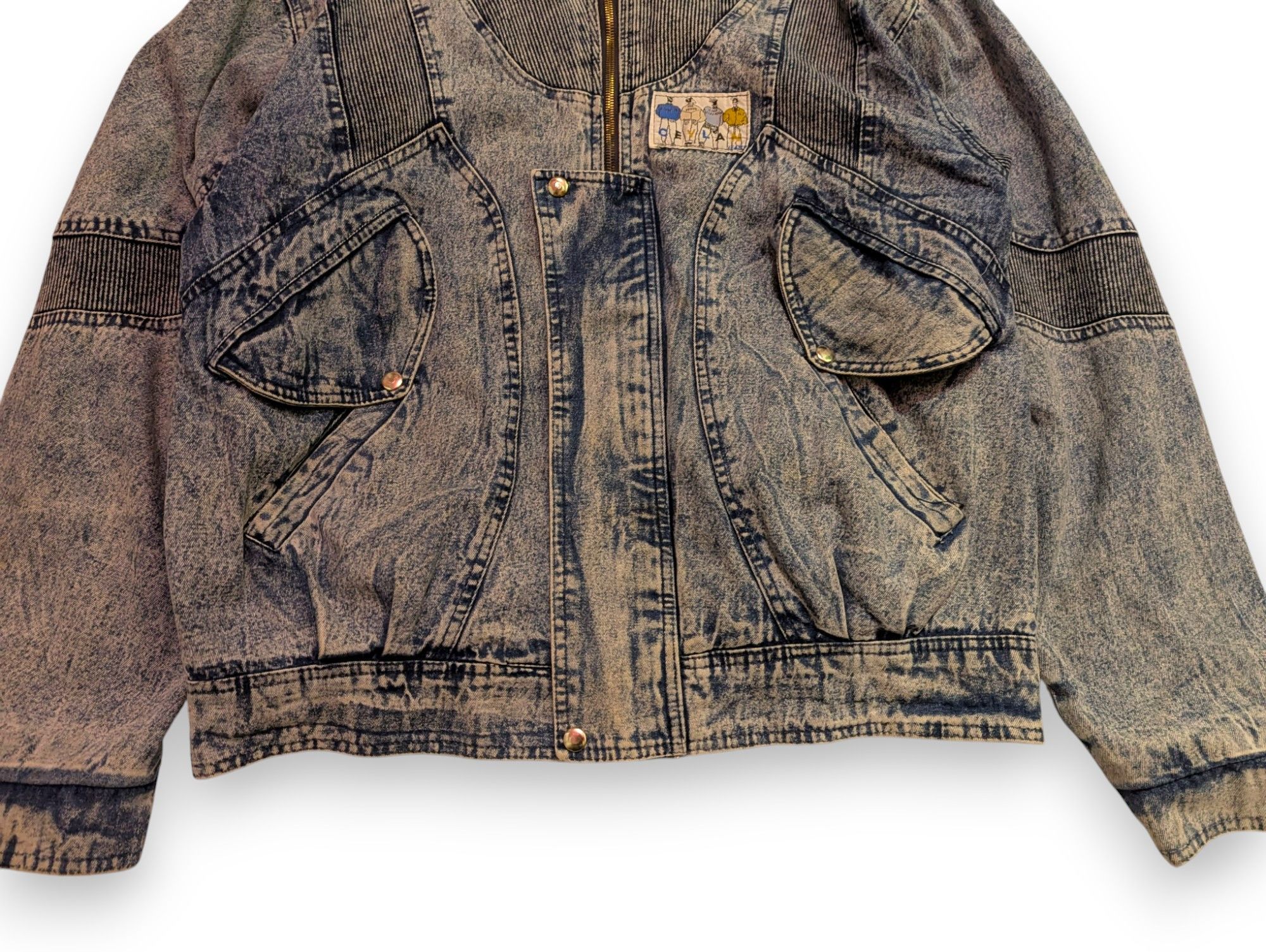Other Vintage Denim Jacket Washed Multipocket Washed Blue 90s 80s Size US XL / EU 56 / 4 - 9 Thumbnail