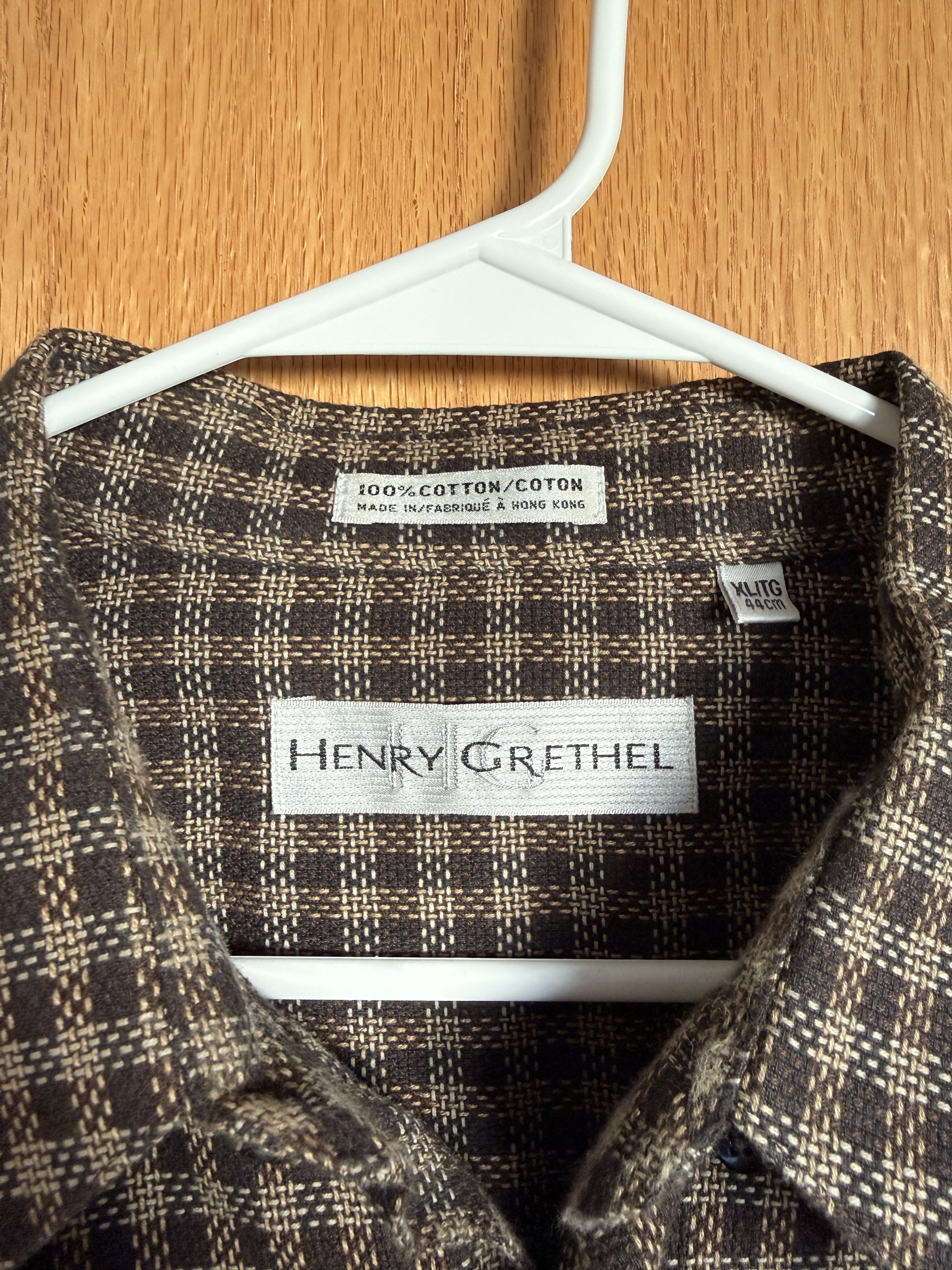 Henry Grethel Henry Grethel Brown Checkered Long Sleeve Size US XL / EU 56 / 4 - 3 Thumbnail