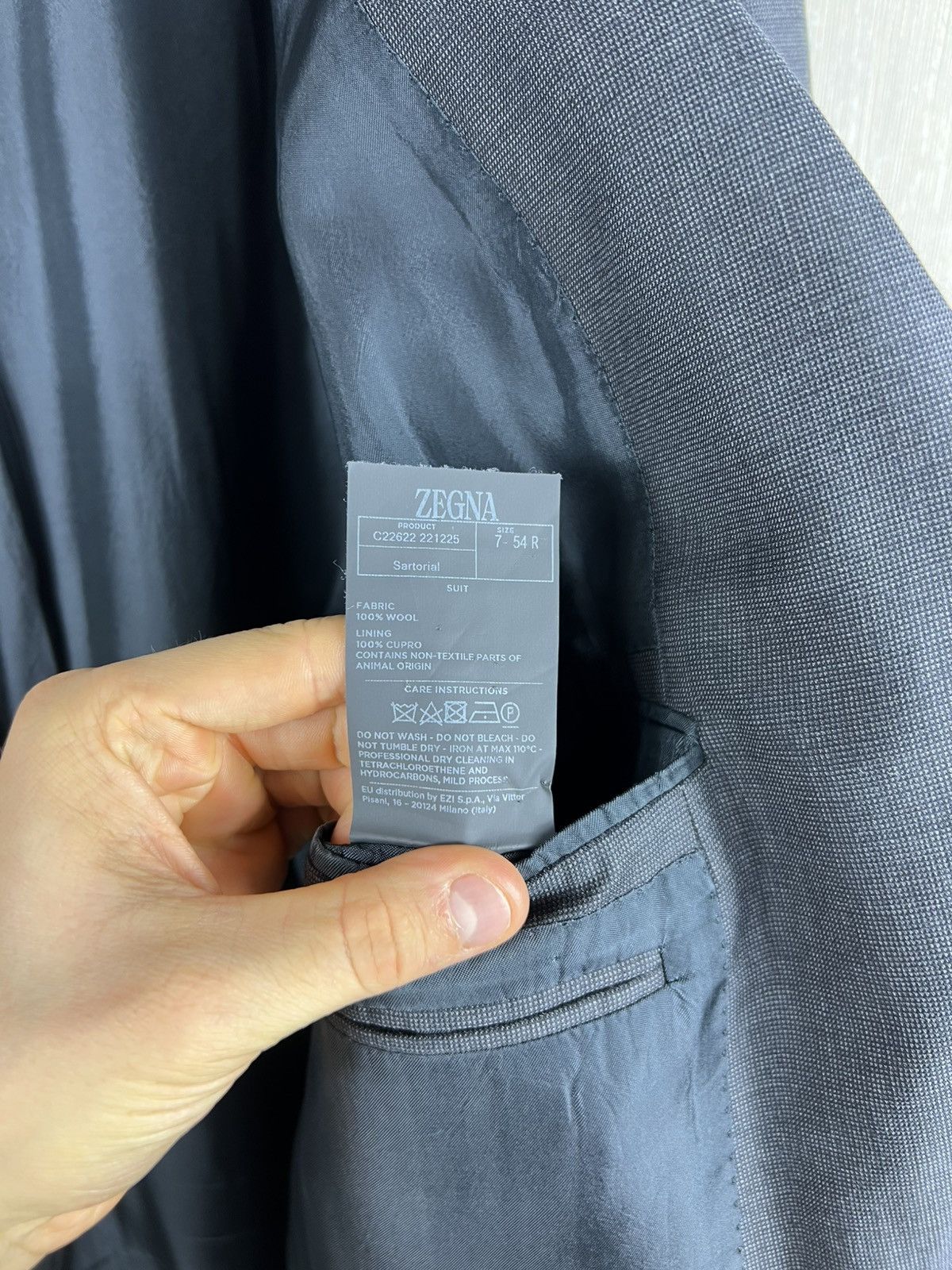 Ermenegildo Zegna Ermenegildo Zegna trofeo wool suit blazer jacket dark grey Size 44R - 20 Thumbnail