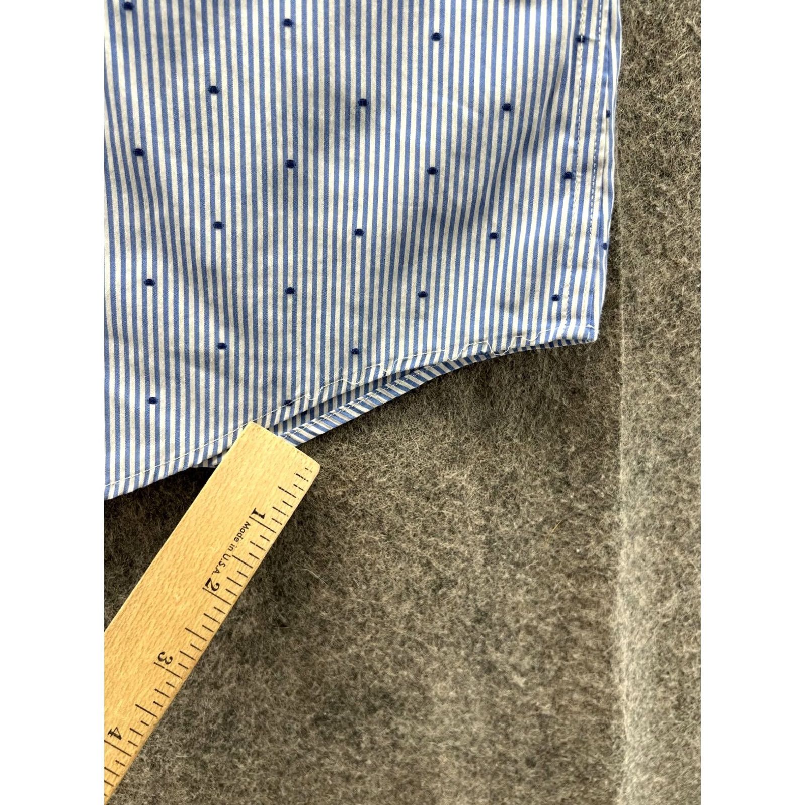 Psycho Bunny Psycho Bunny Dress Shirt Mens 15.5 32/33 Blue Stripe Slim Non-Iron Long Sleeve Shirt Size 42R - 4 Thumbnail