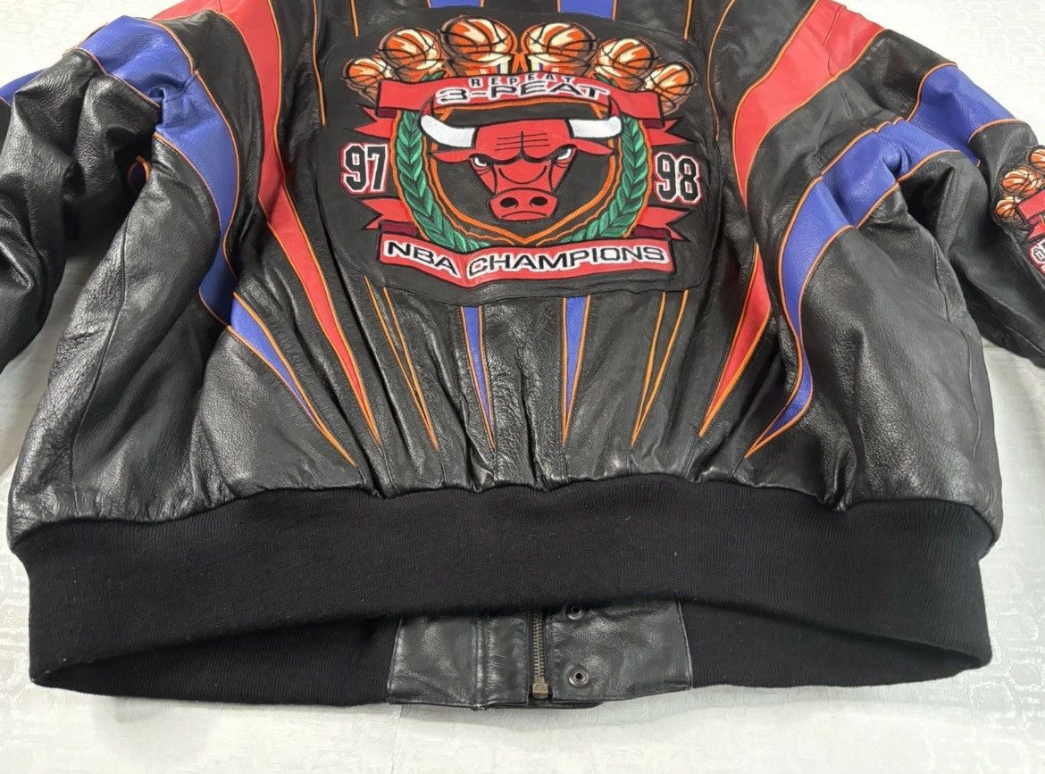 Jeff Hamilton Jeff Hamilton 1998 3-Peat Leather Jacket Size US XXL / EU 58 / 5 - 5 Thumbnail