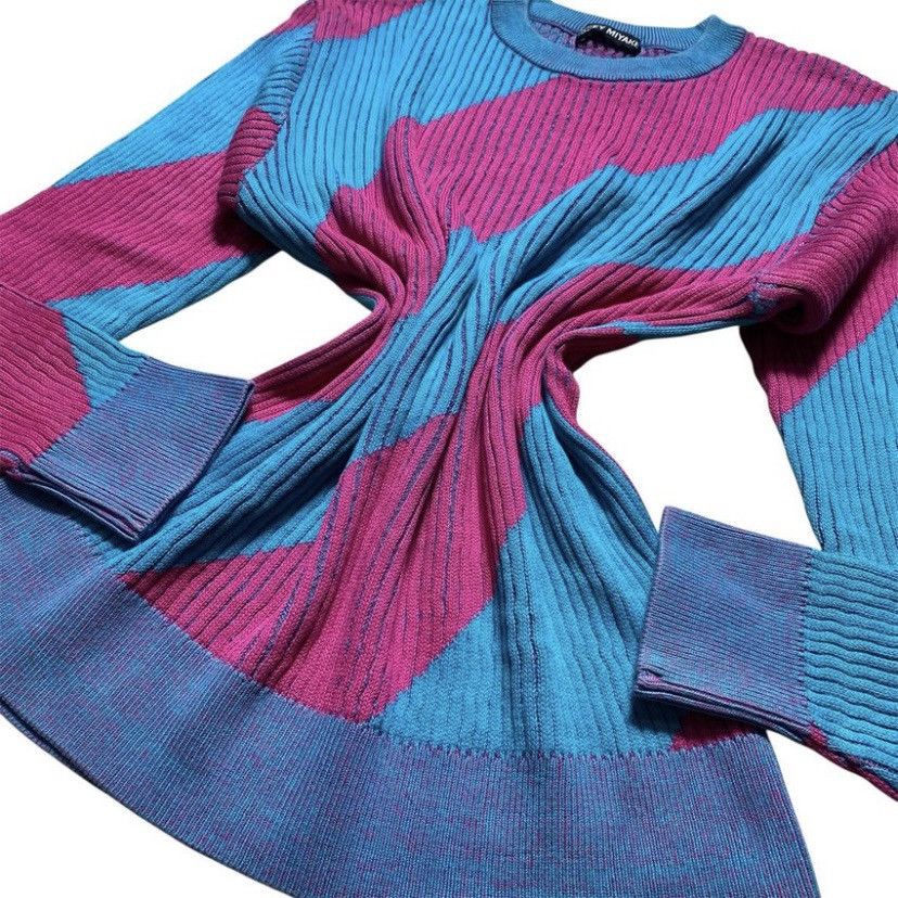 Issey Miyake ISSEY MIYAKE KNITWEAR MAGENTA BLUE COLORBLOCK Size M / US 6-8 / IT 42-44 - 9 Thumbnail