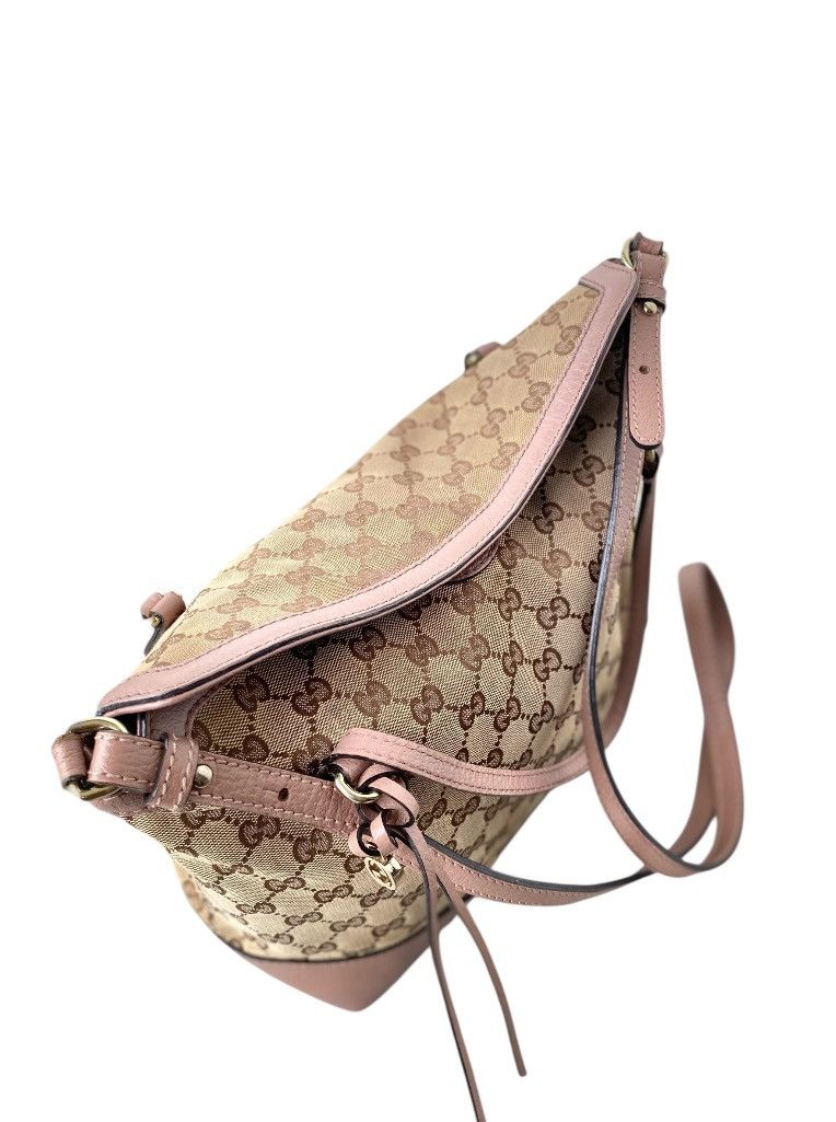 Gucci Gucci Brown Medium GG Canvas Satchel Beige Pony Size ONE SIZE - 6 Thumbnail