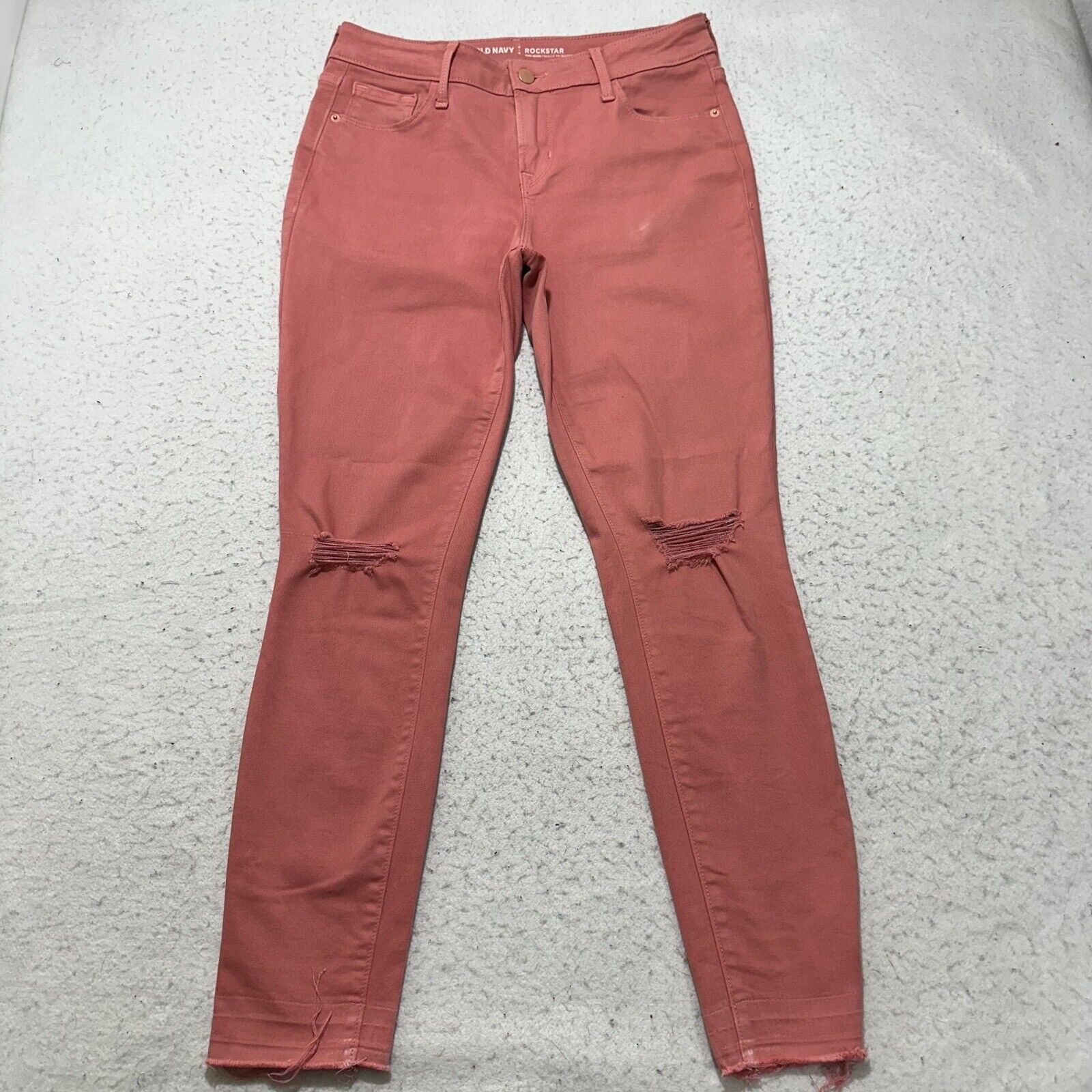 Old Navy Old Navy Rockstar 6 Mid Rise Pink Skinny Jeans 27" Inseam Size 28" / US 6 / IT 42 - 1 Thumbnail