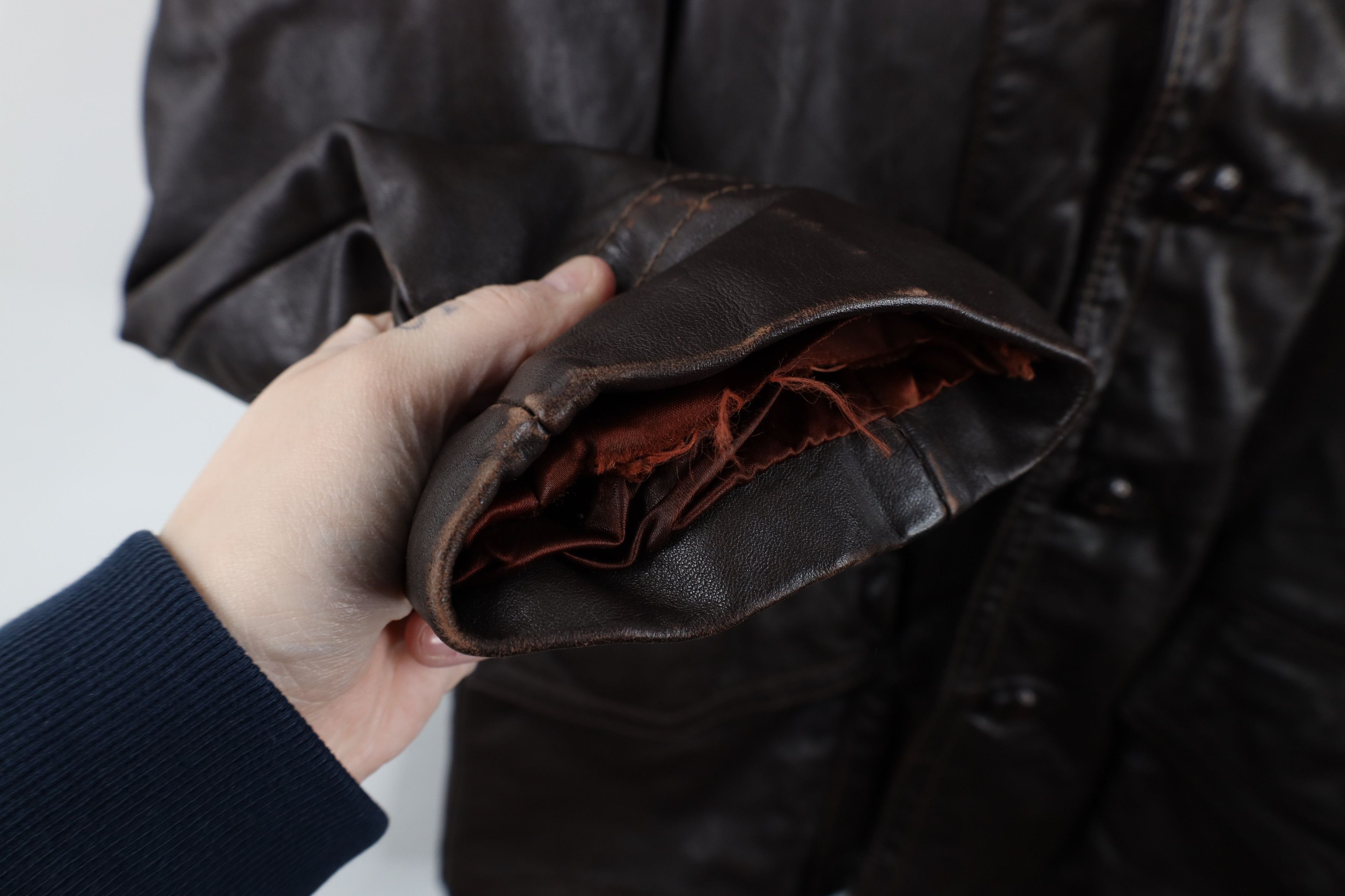 Vintage Vintage 60s 70s Streetwear Leather Full Button Jacket Size US M / EU 48-50 / 2 - 8 Thumbnail