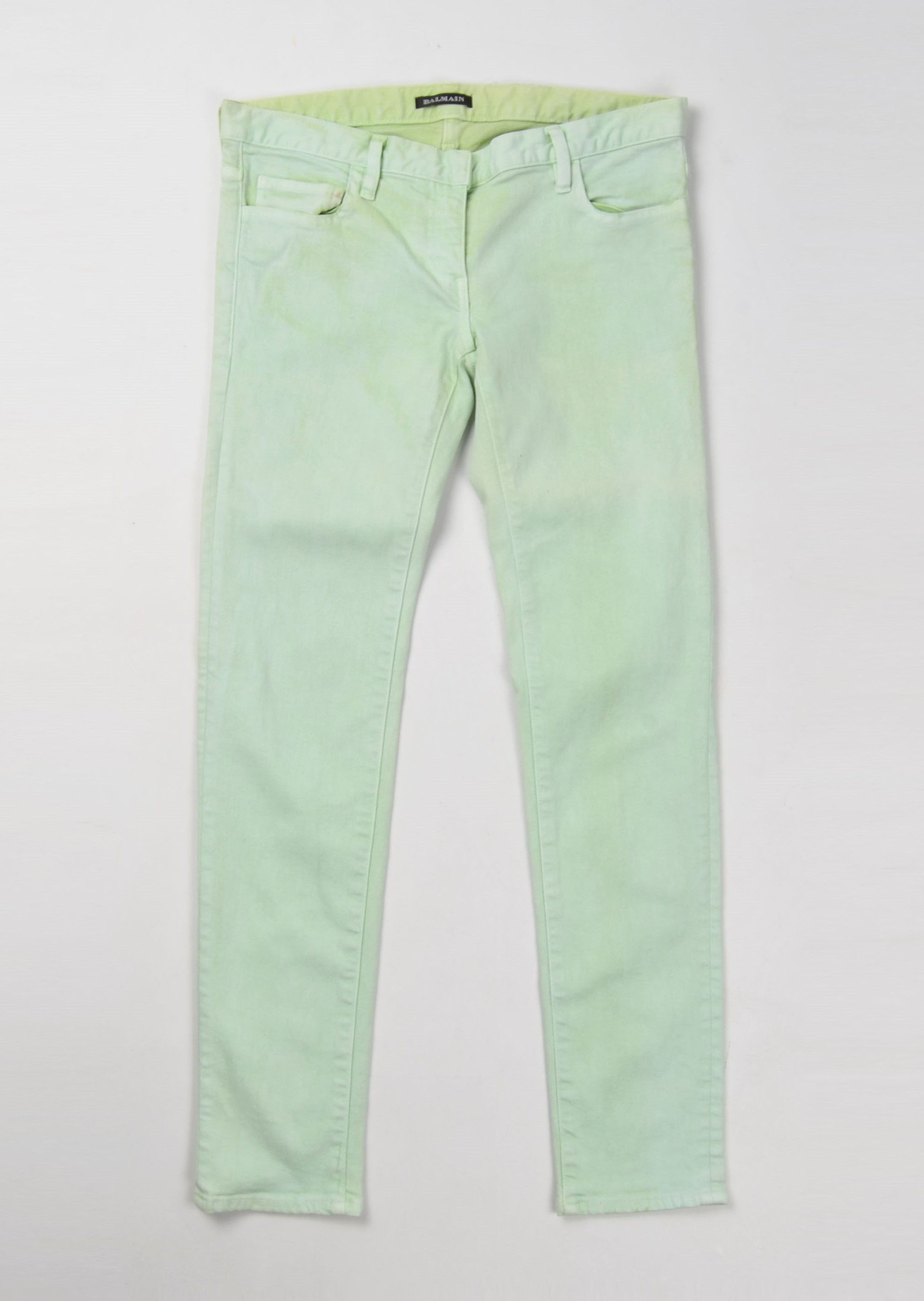 Balmain Balmain Garment Dyed Green Skinny Denim Jeans Size 32" / US 10 / IT 46 - 1 Thumbnail