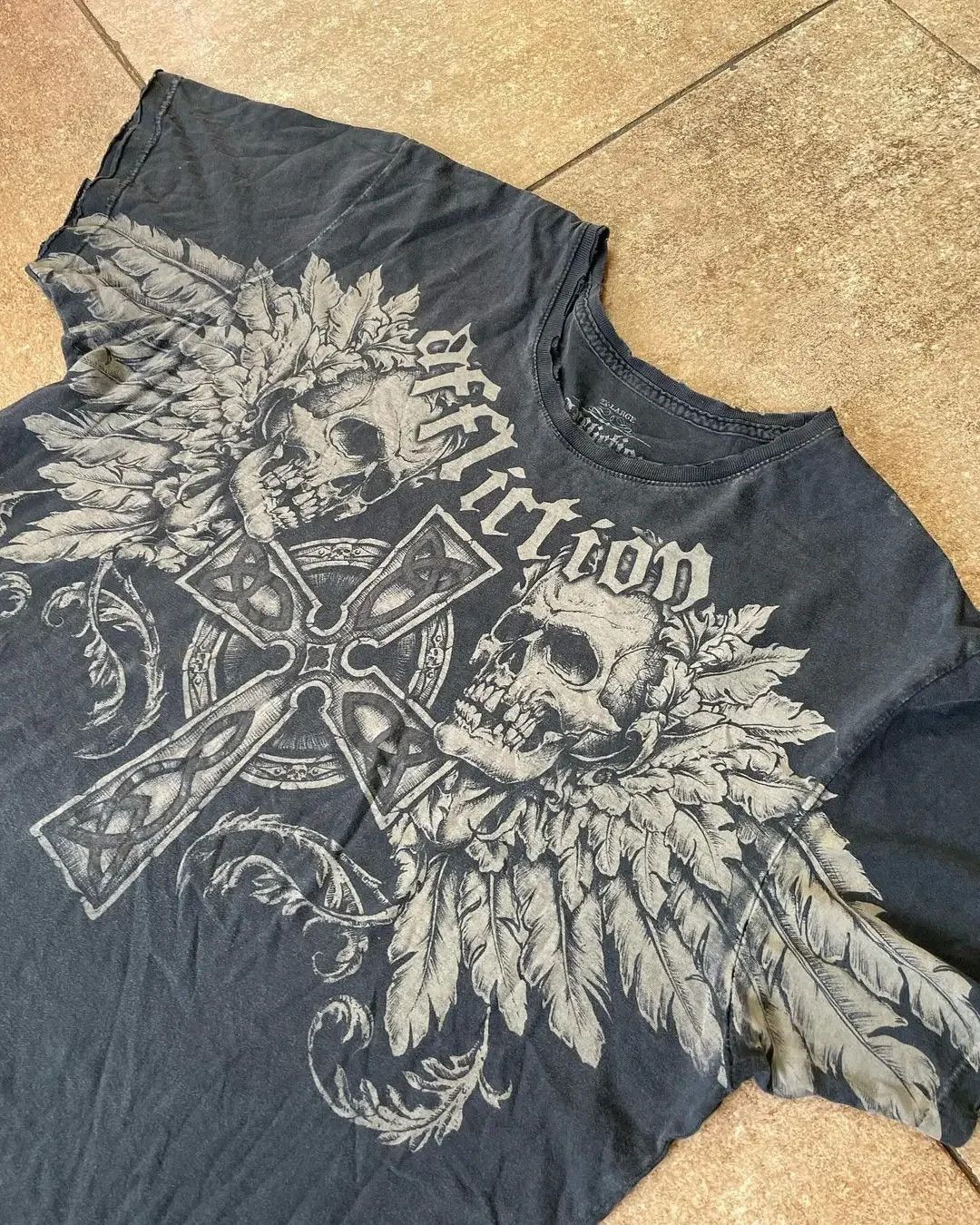 Vintage American Skull TShirt Size US XL / EU 56 / 4 - 4 Thumbnail