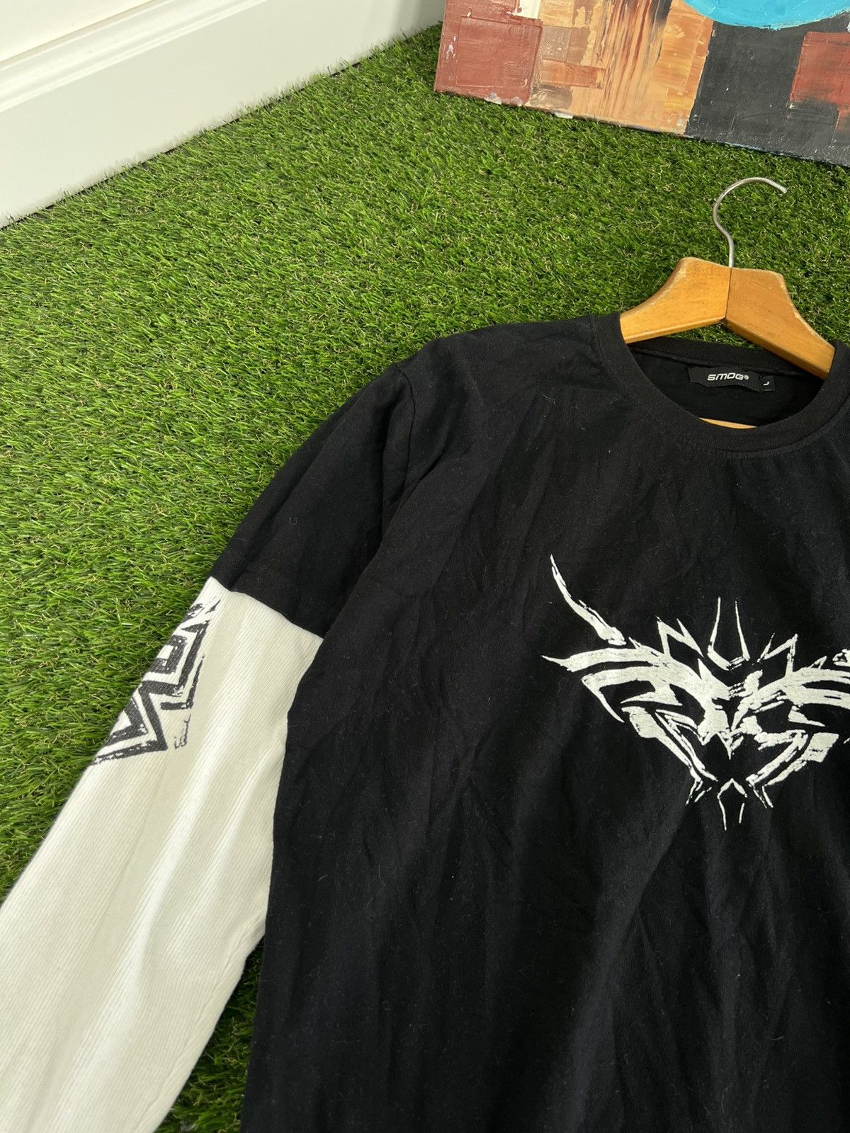 Tribal Streetwear Rare Vintage 00s Tribal Long Sleeve Tatoo Rave Rock Metal Size US L / EU 52-54 / 3 - 2 Thumbnail