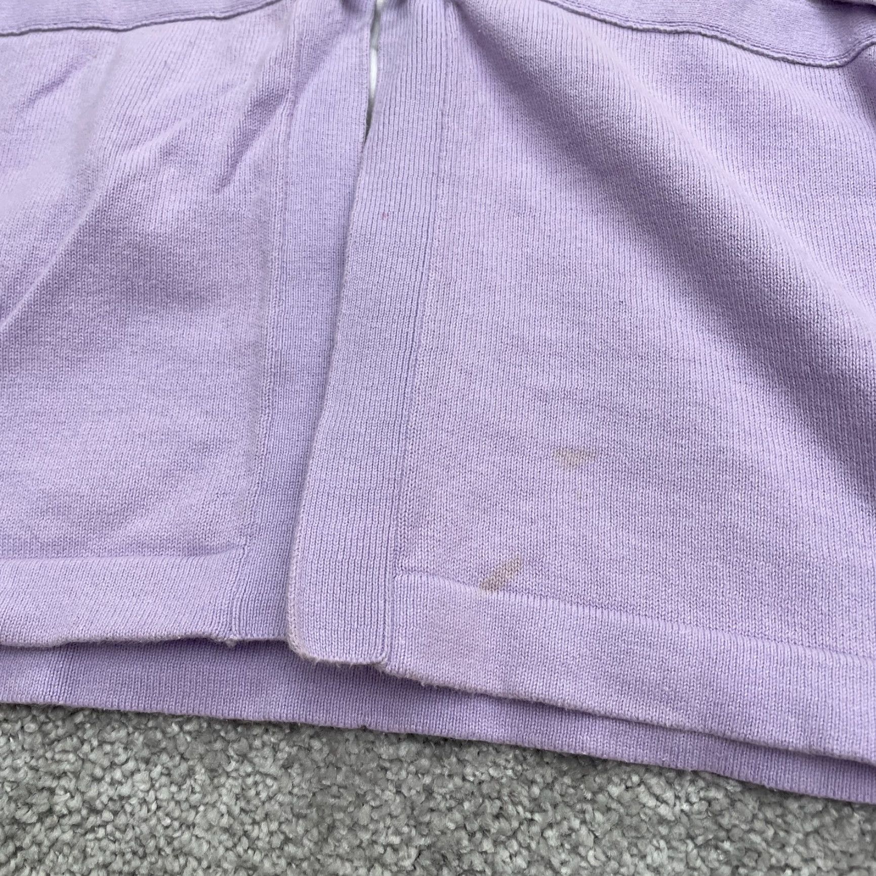 Vintage Christopher & Banks Cardigan Sweater Womens Medium Purple Knit Casual Lace Solid 100% Cotton - Fall Spring - Regular Size M Womens Size M / US 6-8 / IT 42-44 - 5 Thumbnail