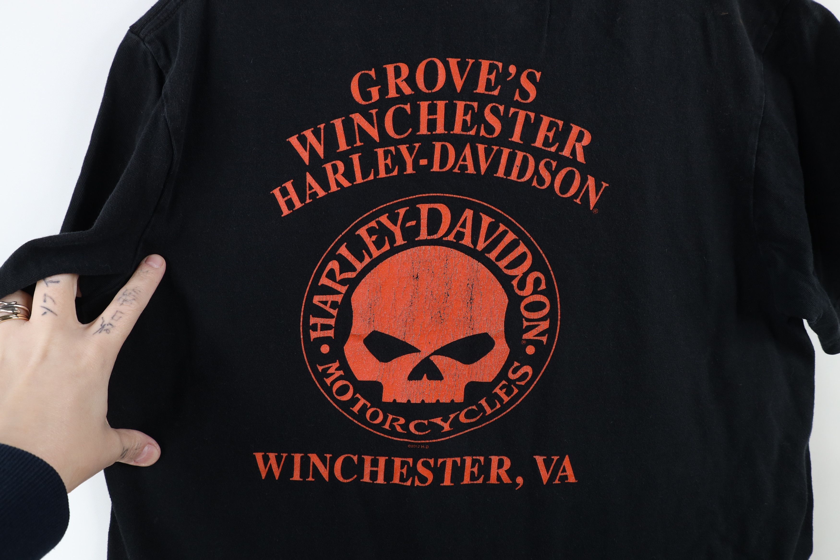 Harley Davidson × Vintage Vintage Y2K Harley Davidson Spell Out Skull Skeleton T-Shirt Size US M / EU 48-50 / 2 - 9 Thumbnail