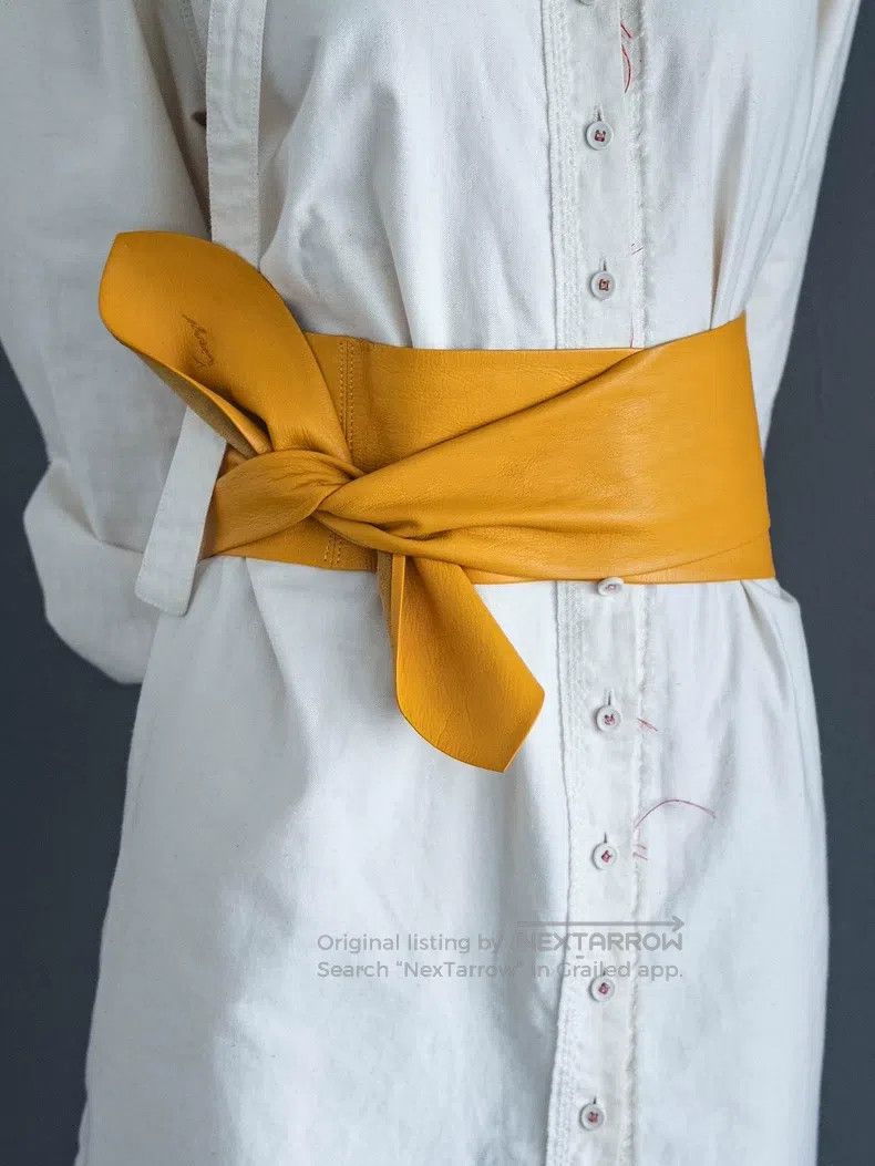 Kenzo Kenzo Yellow leather wide belt Size ONE SIZE - 2 Thumbnail