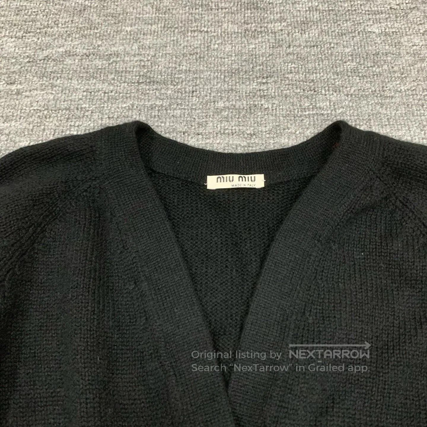 Miu Miu Miu Miu Black Cashmere Short Cardigan. Size US M / EU 48-50 / 2 - 7 Thumbnail
