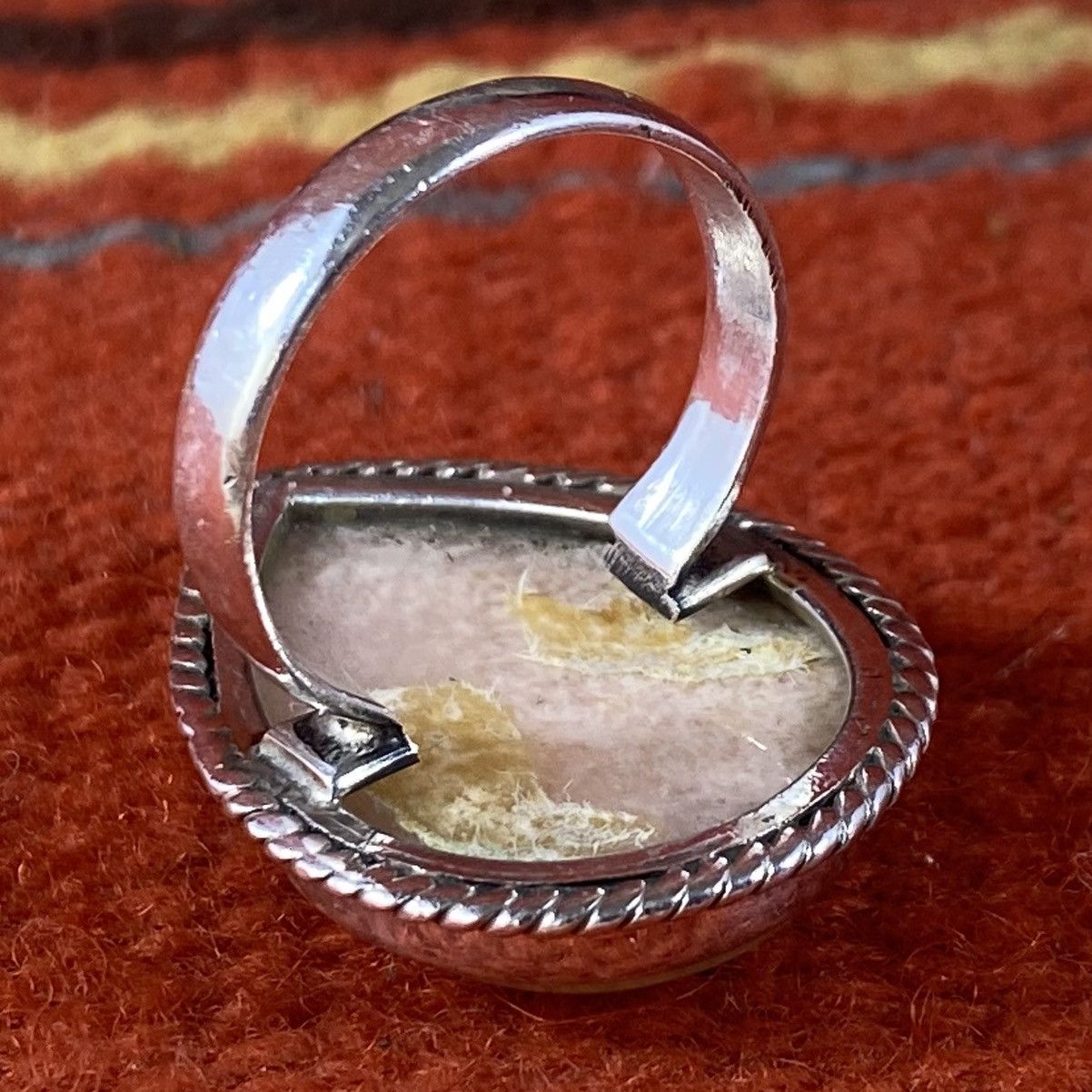 Japanese Brand × Kapital × Vintage Vtg Sterling Silver Chunky Peach Moonstone Teardrop Ring Size ONE SIZE - 5 Thumbnail