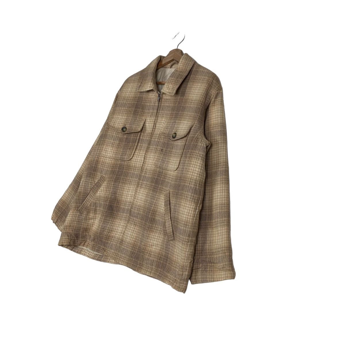 Flannel CREATION CUBE Shadow Plaid Checked Jacket #0024-C2 Size US M / EU 48-50 / 2 - 2 Thumbnail